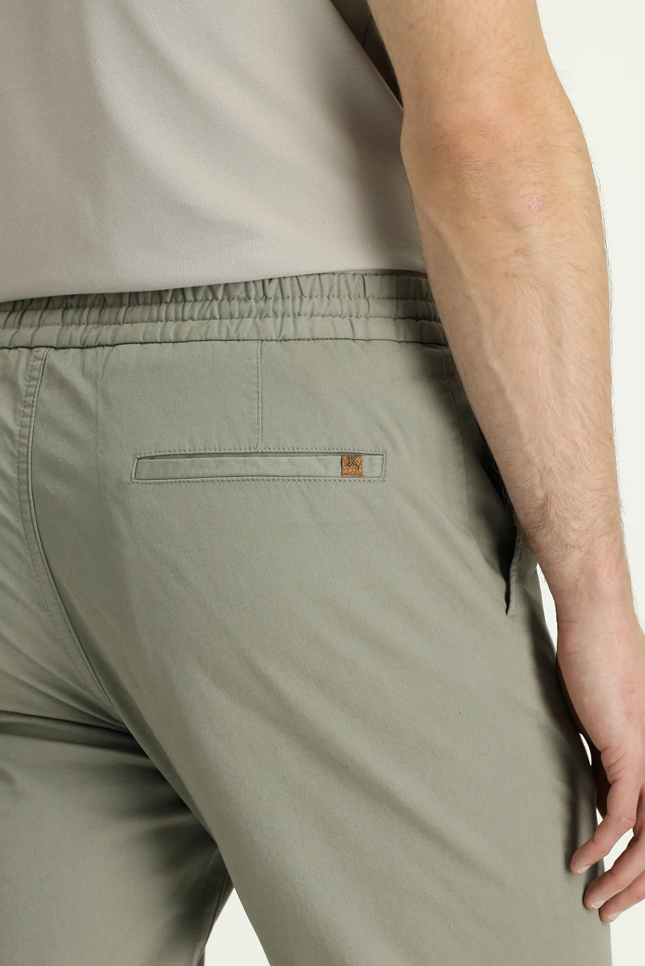 Açık Füme Slim Fit Dar Kesim Likralı Beli Lastikli İpli Jogger Pantolon - Image 6