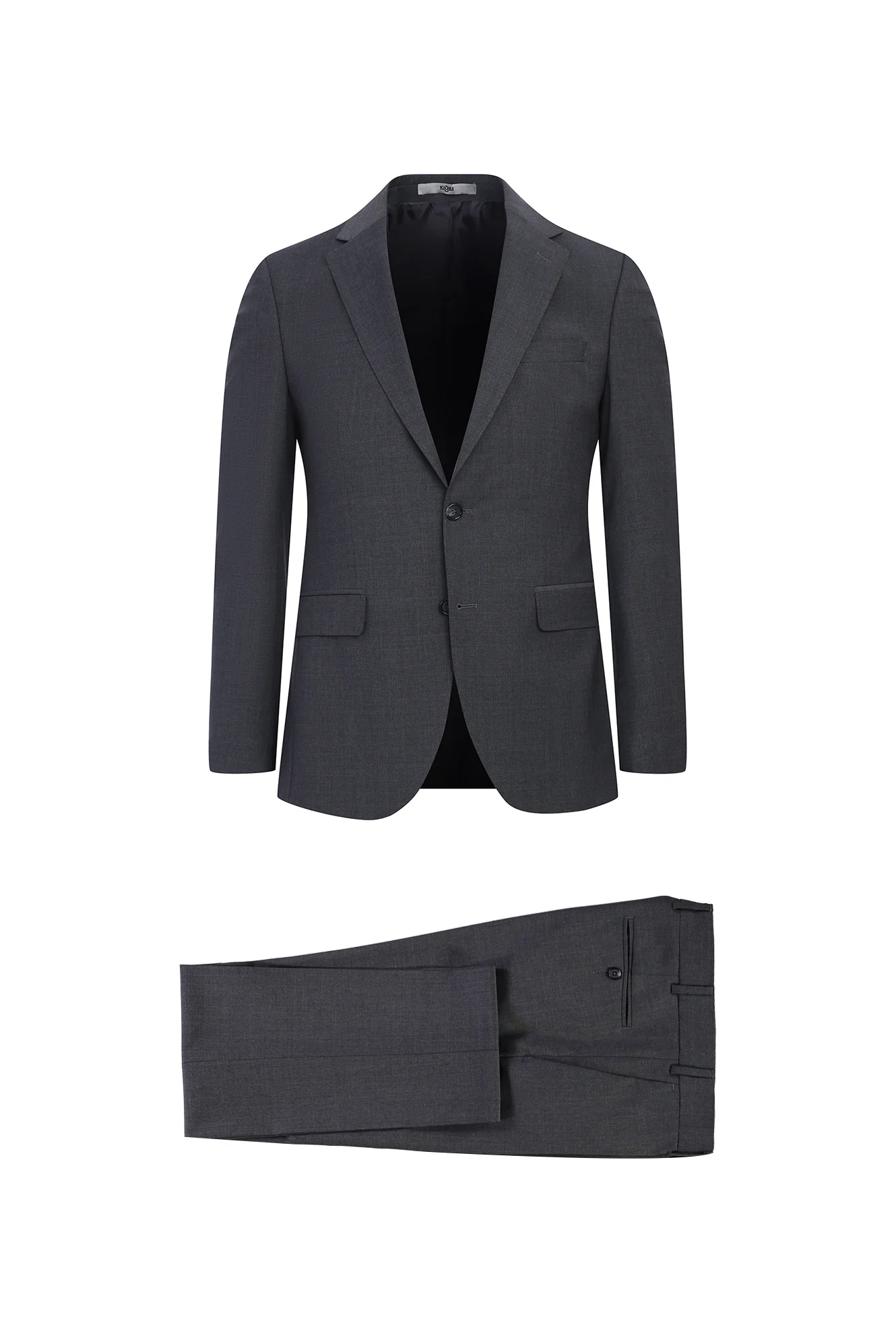 Açık Füme 7 Drop Slim Fit Dar Kesim Yünlü Takım Elbise