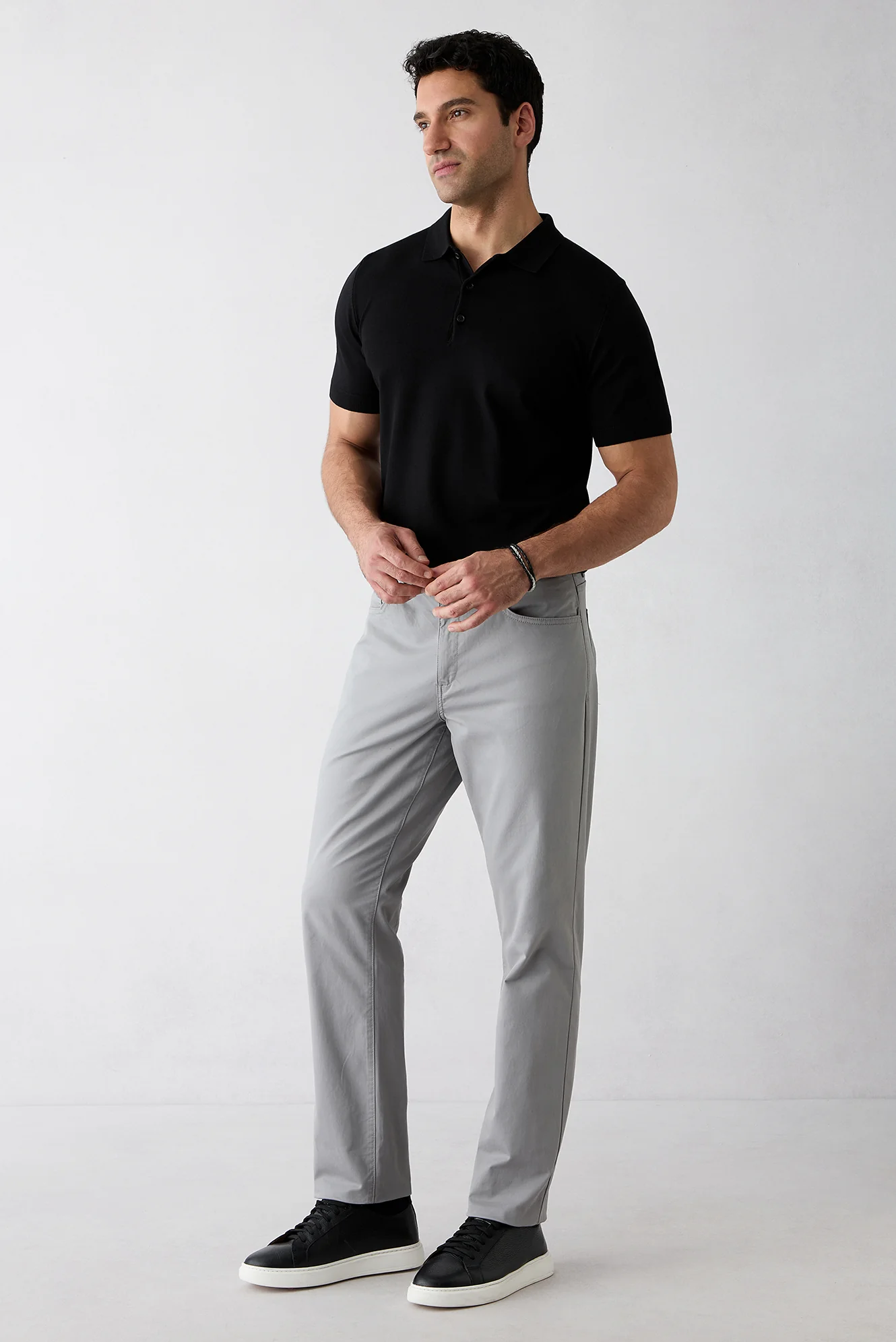 Açık Gri Regular Fit Standart Kesim Likralı 5 Cep Kanvas / Chino Pantolon - Image 2