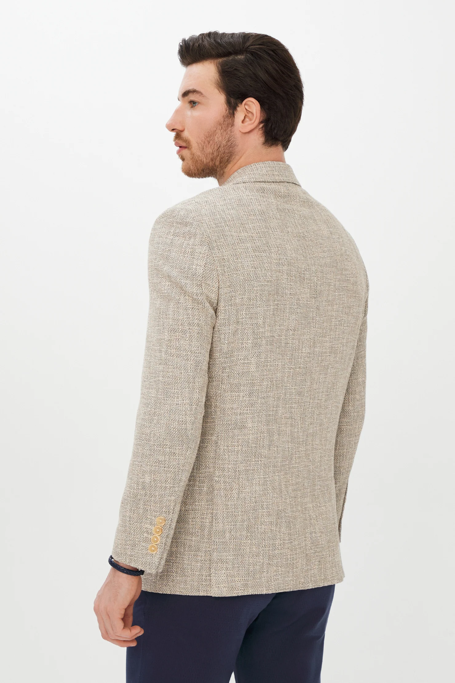 Açık Gri 6 Drop Regular Fit Standart Kesim Ceket - Image 4