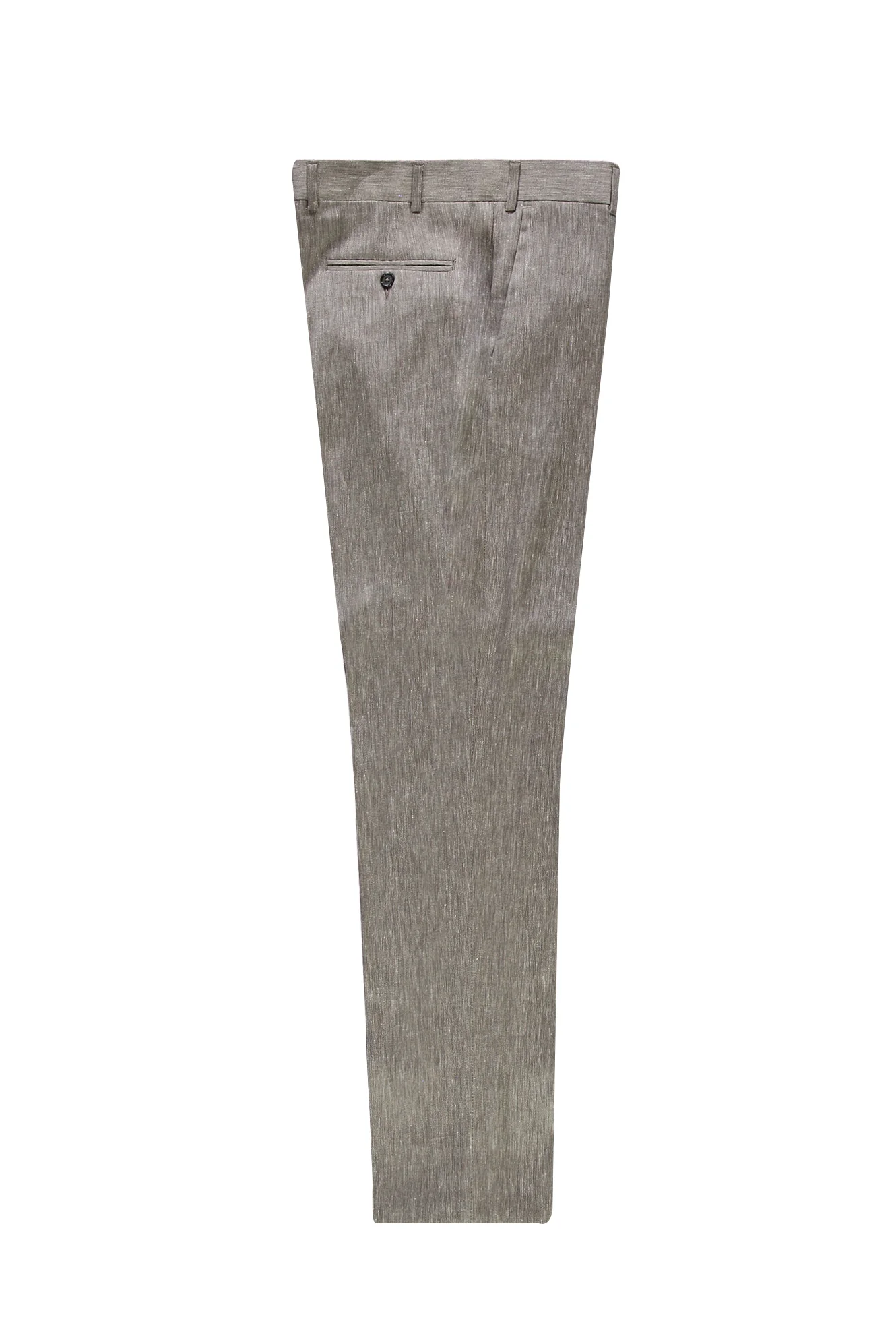 Açık Gri 6 Drop Regular Fit Standart Kesim Keten Klasik Kumaş Pantolon