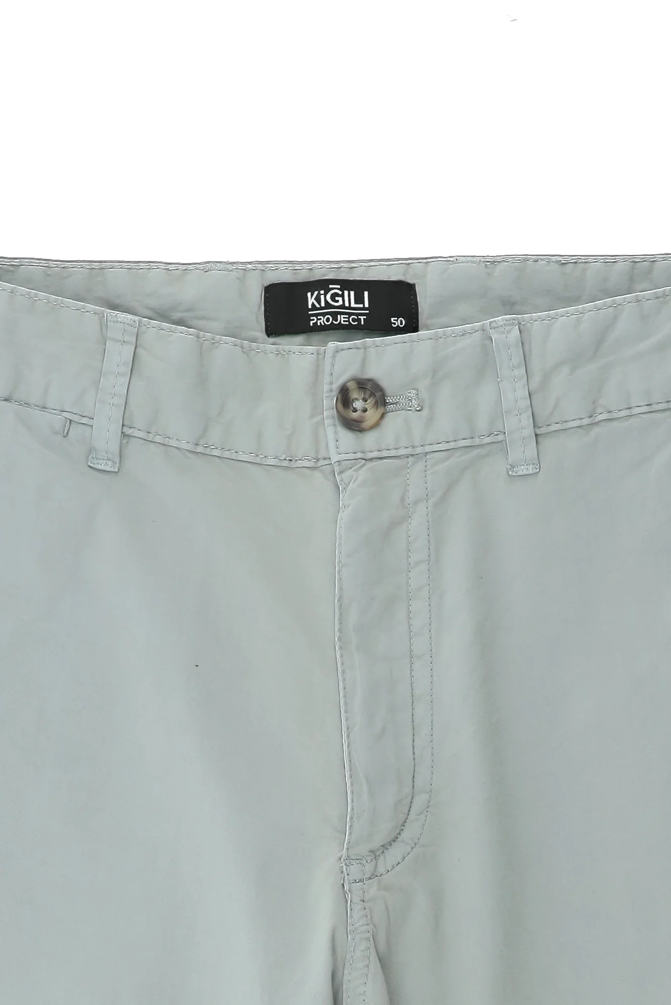 Açık Gri Regular Fit Standart Kesim Pamuklu Bermuda Şort - Image 3