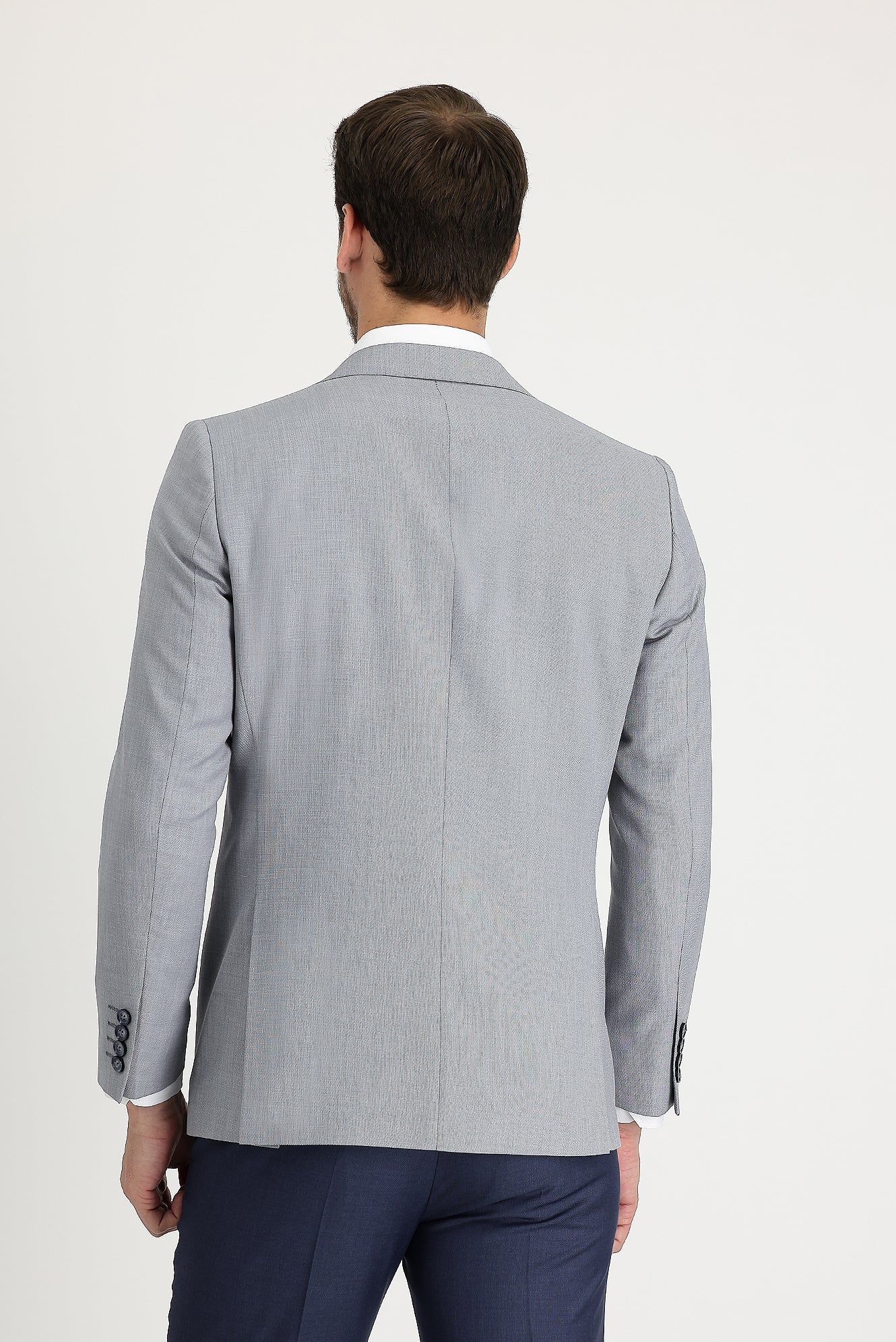 Açık Gri 6 Drop Regular Fit Standart Kesim Blazer Ceket - Image 4