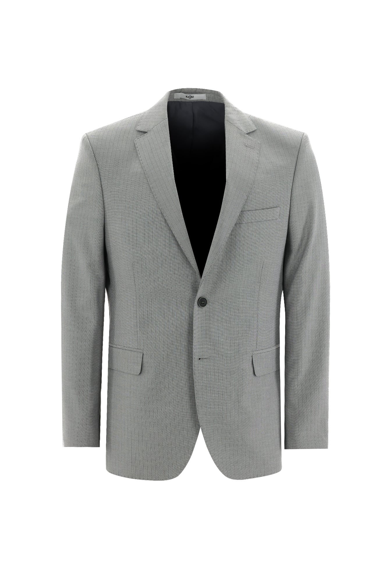 Açık Gri 6 Drop Regular Fit Standart Kesim Çizgili Takım Elbise - Image 2