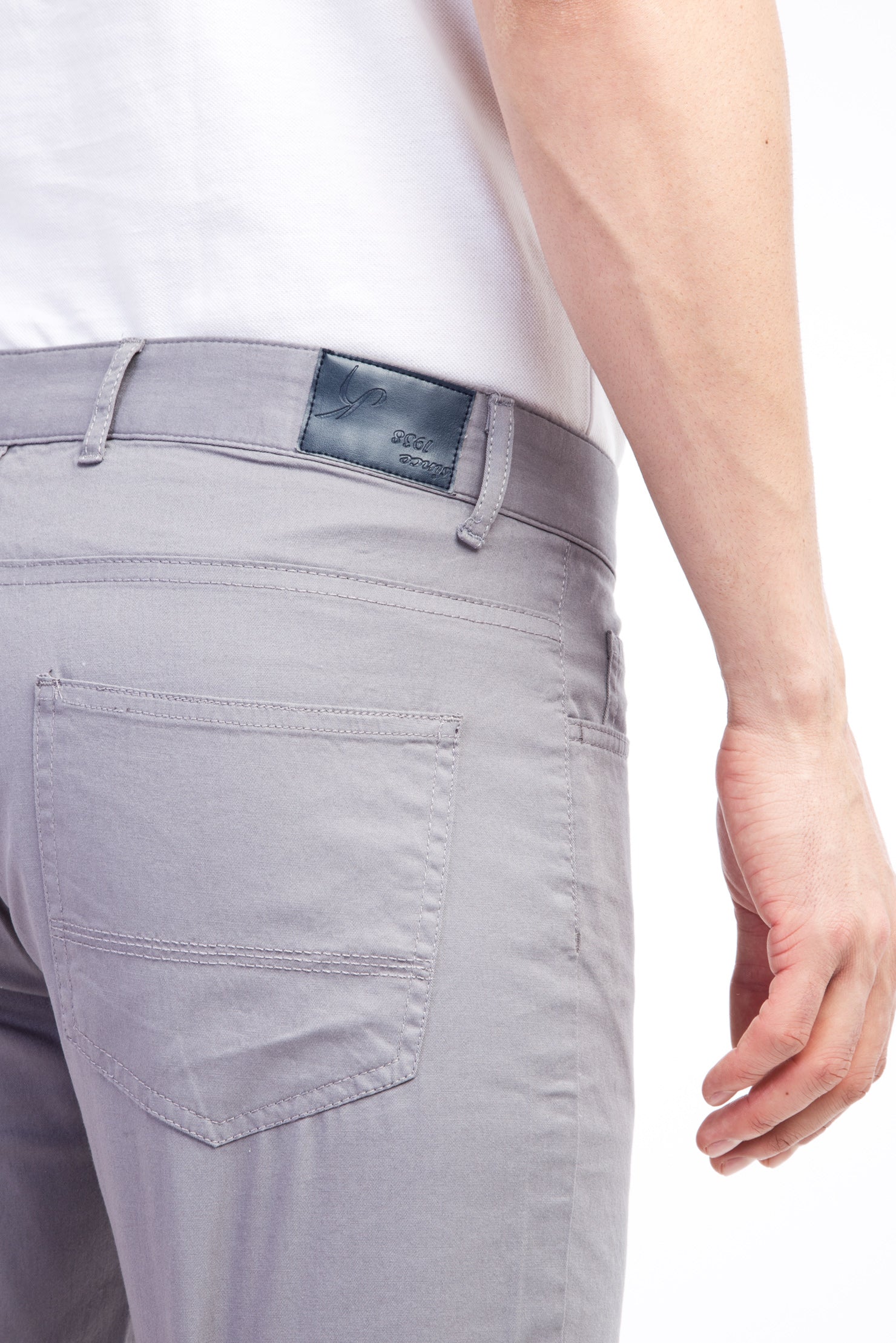 Açık Gri Regular Fit Standart Kesim Likralı Kanvas / Chino Pantolon - Image 4