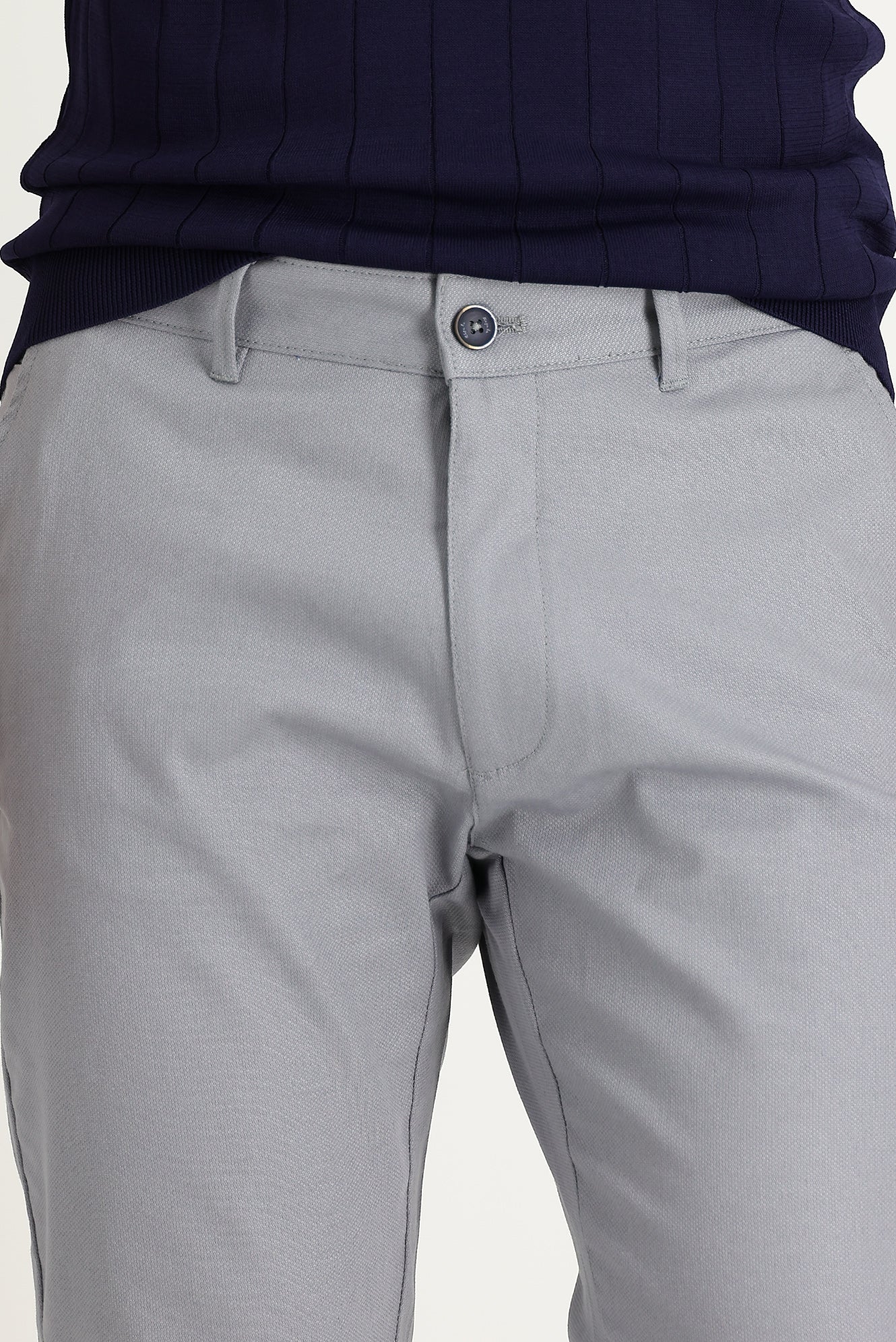 Açık Gri Regular Fit Standart Kesim Likralı Kanvas / Chino Pantolon - Image 2