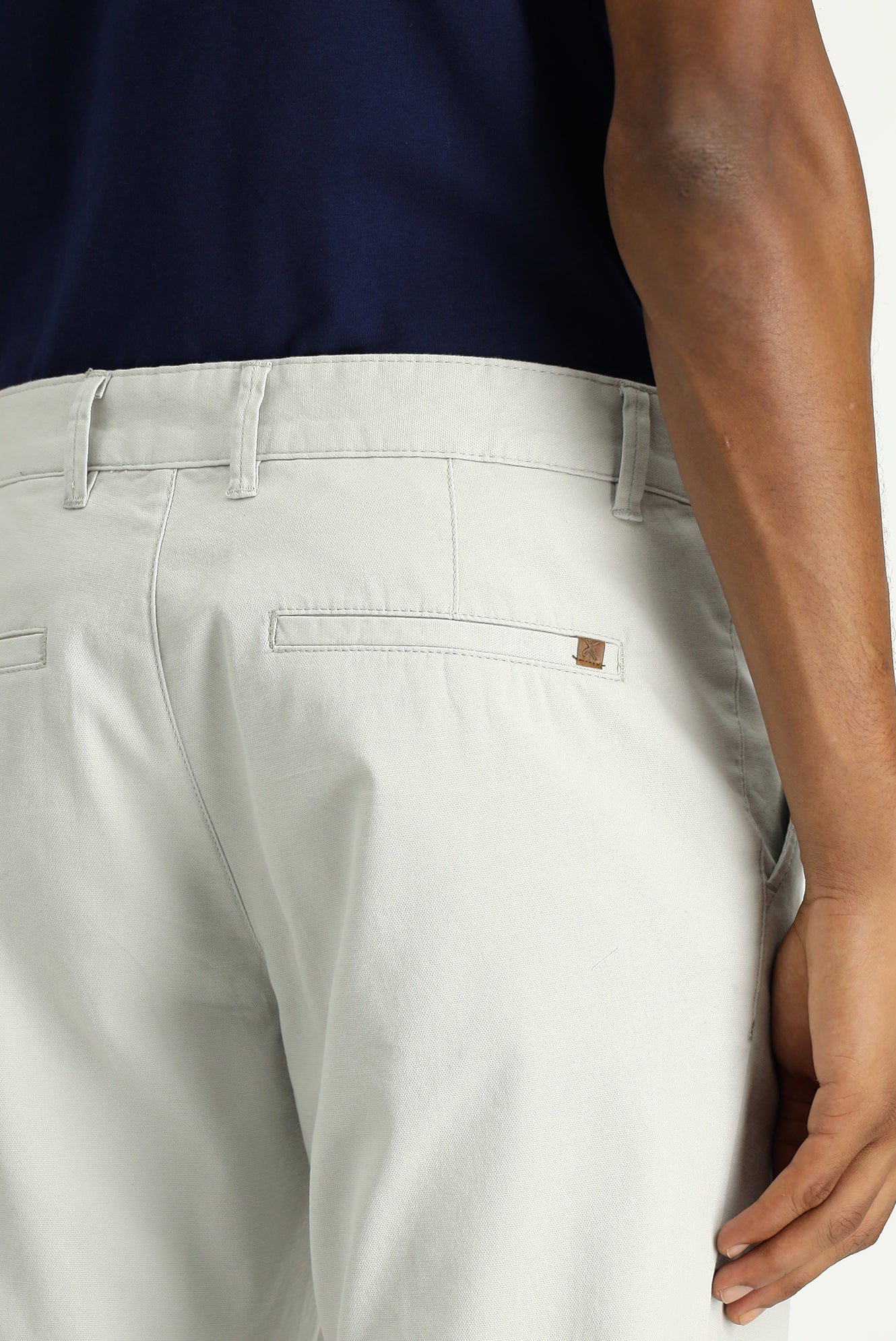 Açık Gri Regular Fit Standart Kesim Likralı Kanvas / Chino Pantolon - Image 5