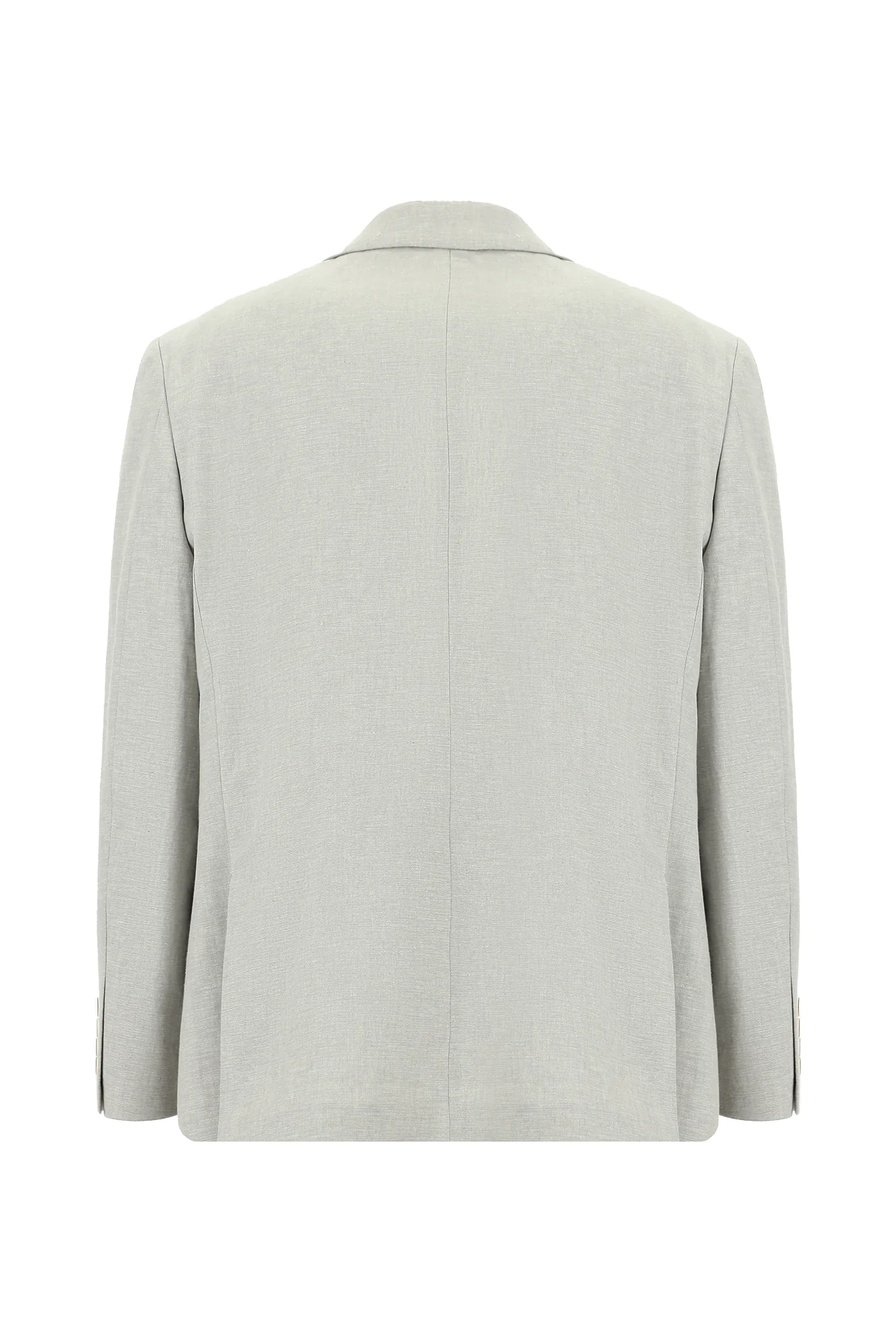 Açık Gri 4 Drop Relaxed Fit Rahat Kesim Keten Karışımlı Ceket - Image 2