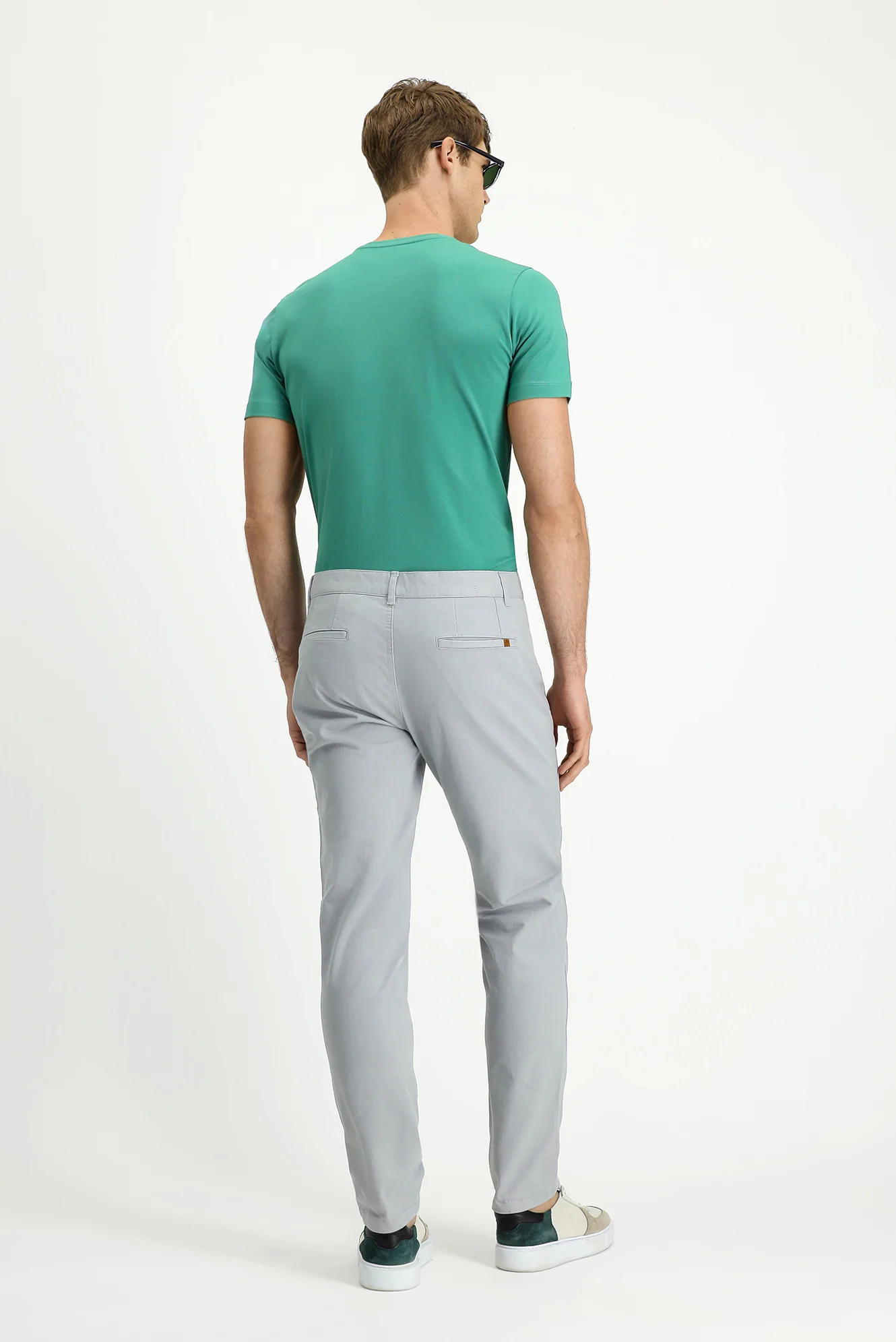 Açık Gri Relaxed Fit Rahat Kesim Likralı Yandan Cepli Kanvas / Chino Pantolon - Image 4