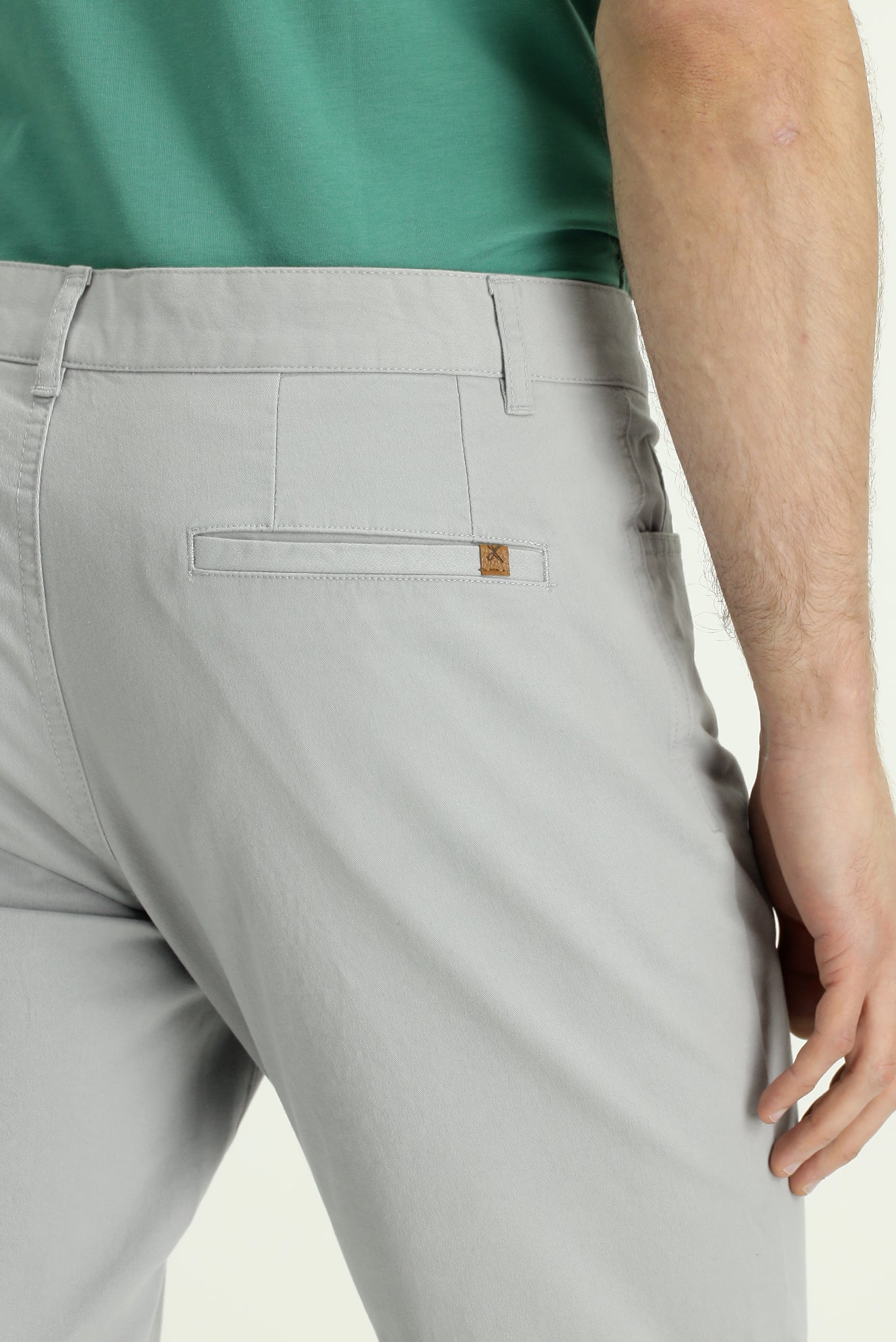 Açık Gri Relaxed Fit Rahat Kesim Likralı Yandan Cepli Kanvas / Chino Pantolon - Image 6