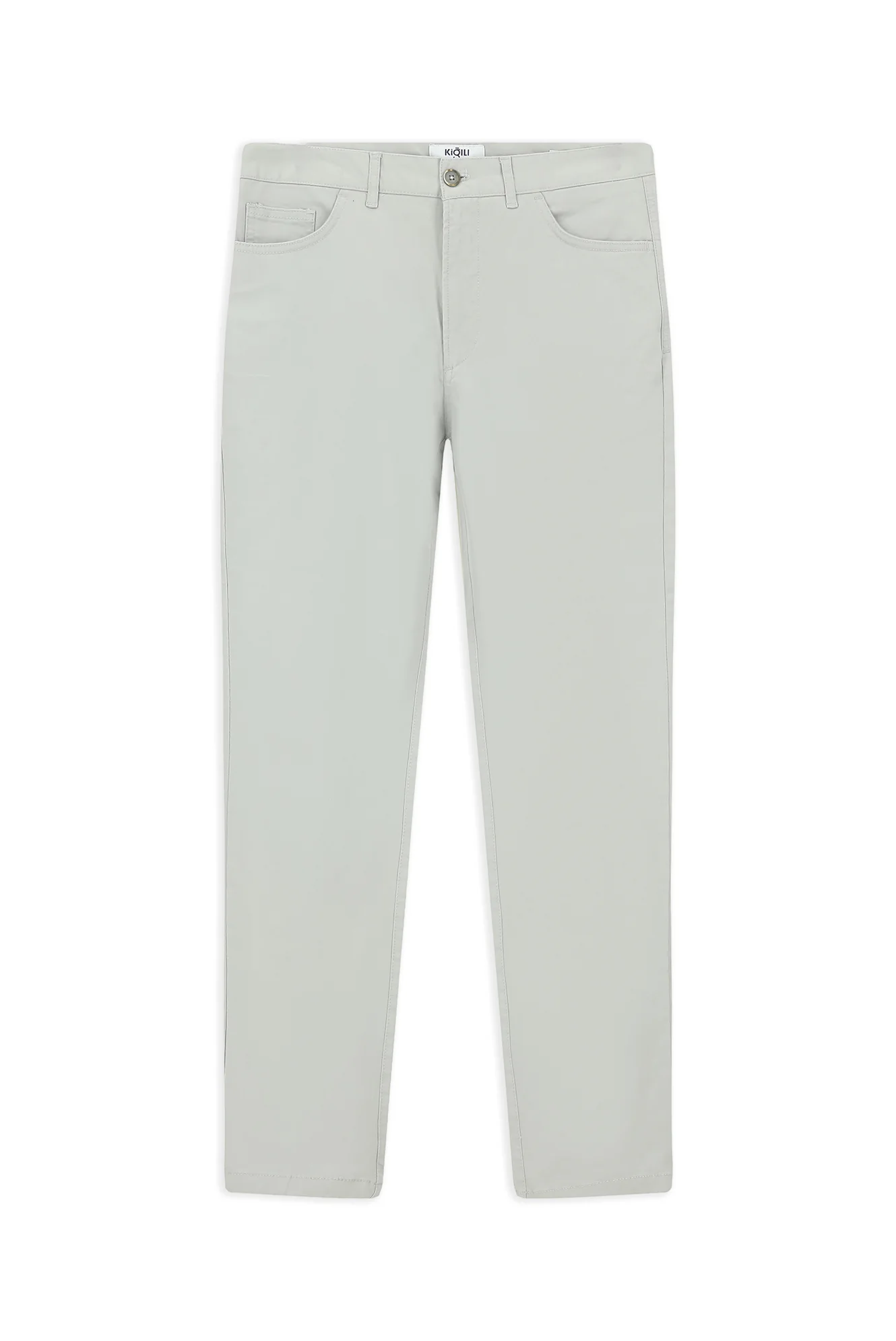 Açık Gri Relaxed Fit Rahat Kesim Likralı Yandan Cepli Kanvas / Chino Pantolon - Image 7