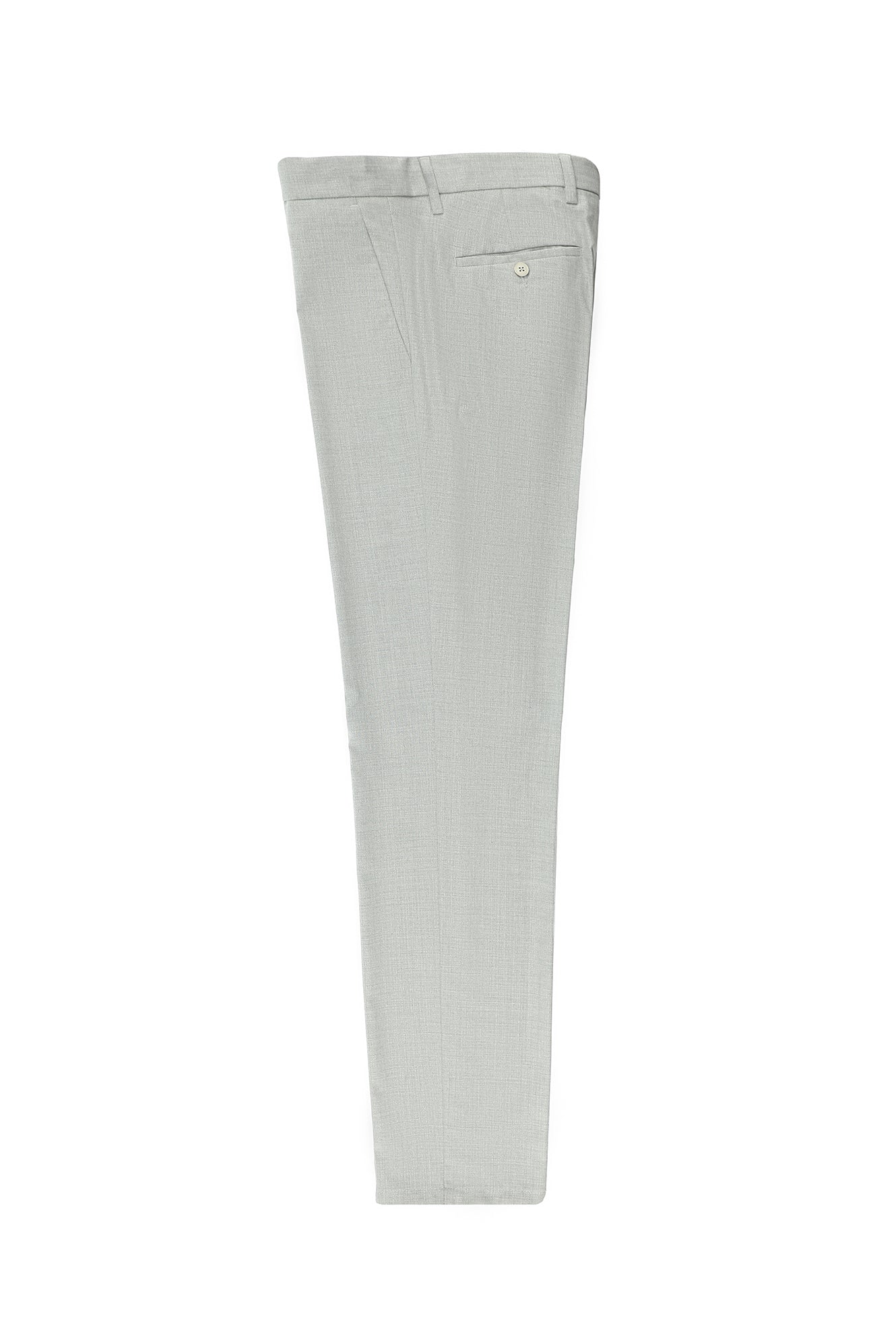 Açık Gri 7 Drop Slim Fit Dar Kesim Desenli Beli Lastikli İpli Likralı Klasik Kumaş Pantolon