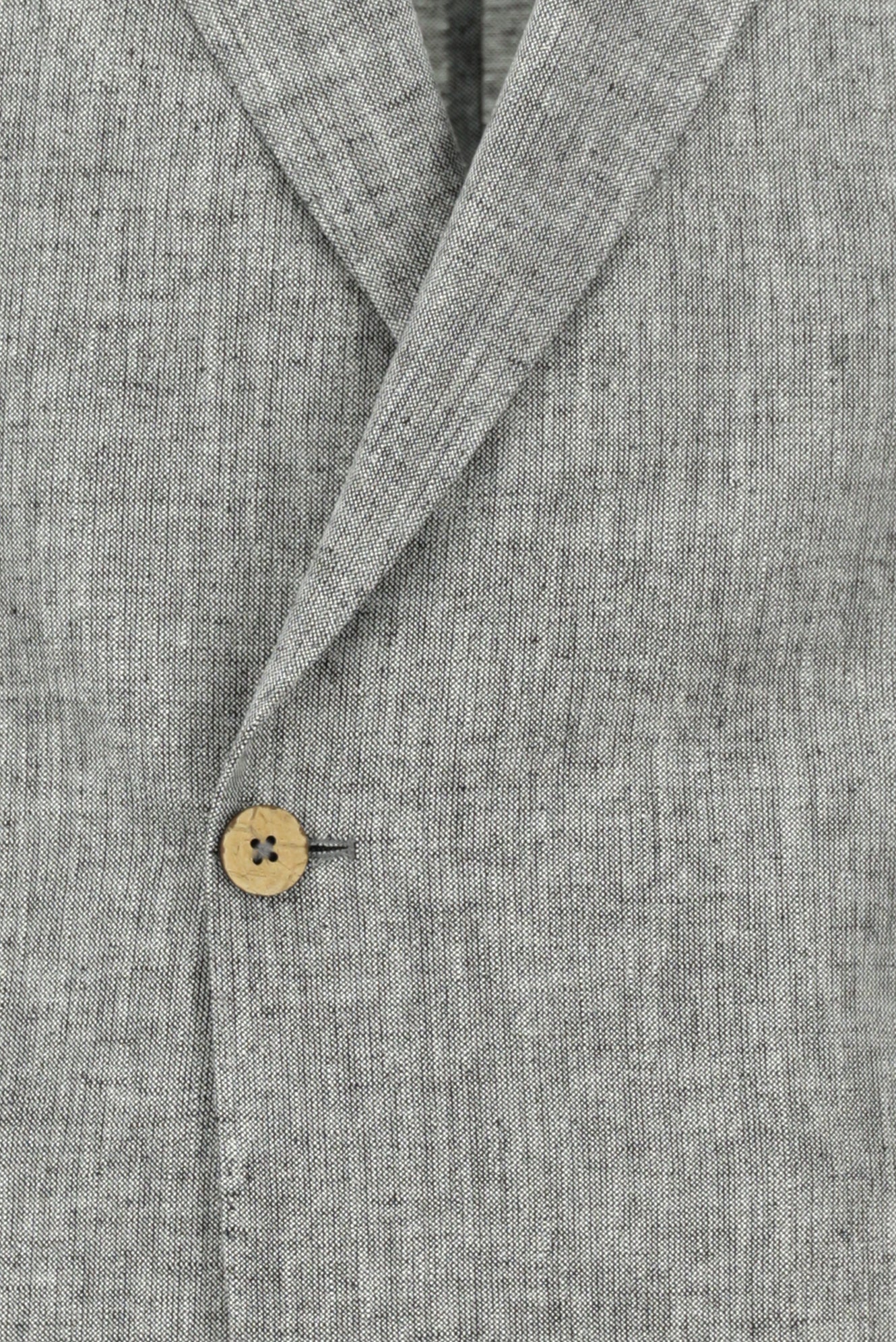 Açık Gri 7 Drop Slim Fit Dar Kesim Keten Karışımlı Kruvaze Takım Elbise - Image 4