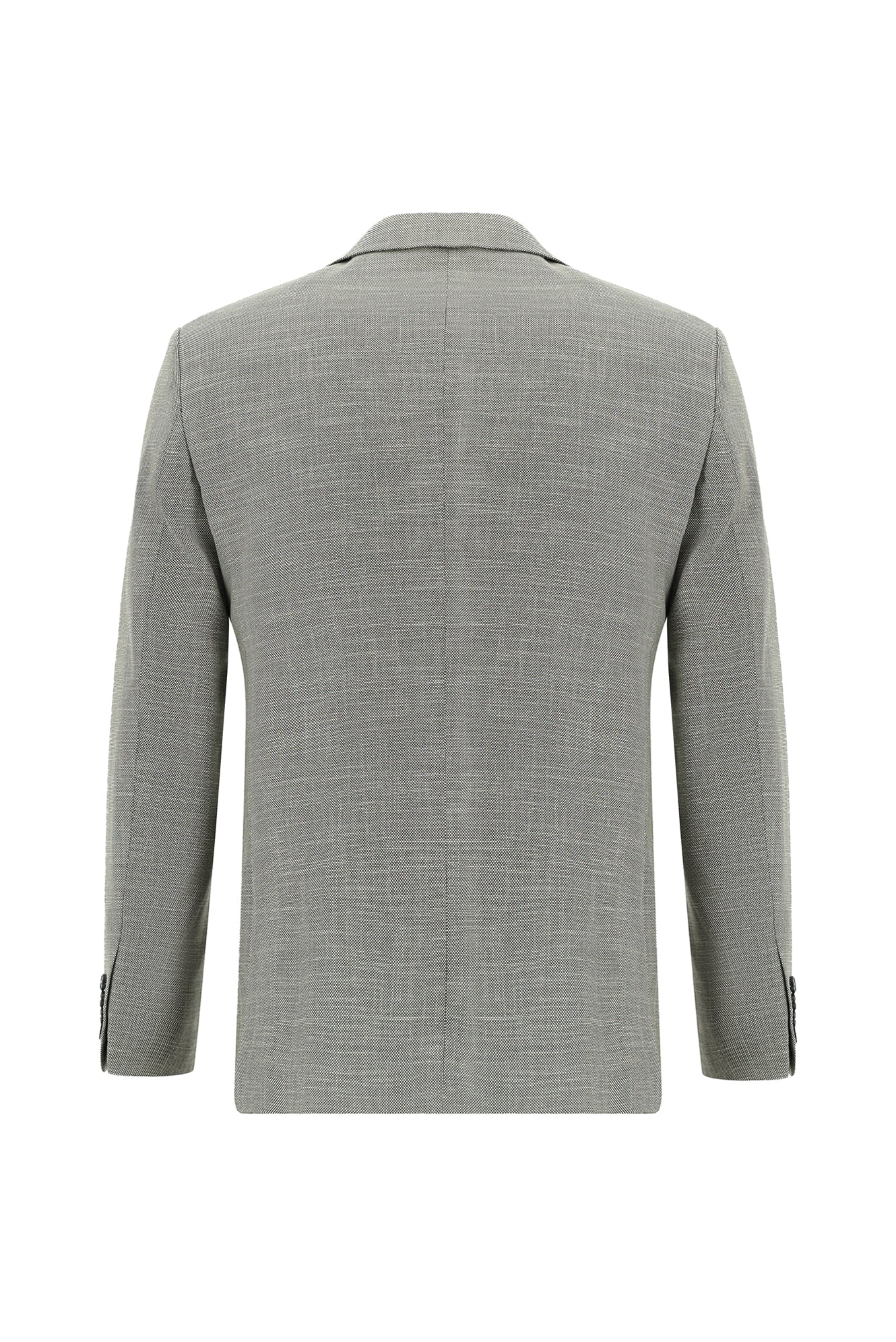 Açık Gri 7 Drop Slim Fit Dar Kesim Desenli Takım Elbise - Image 3