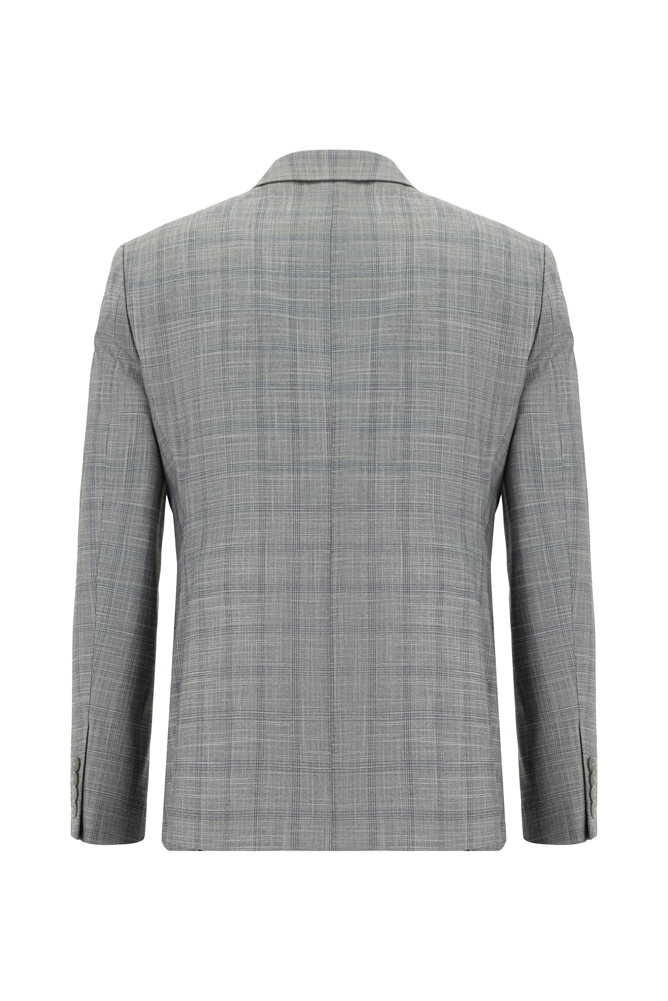 Açık Gri 7 Drop Slim Fit Dar Kesim Kombinli Yelekli Takım Elbise - Image 3