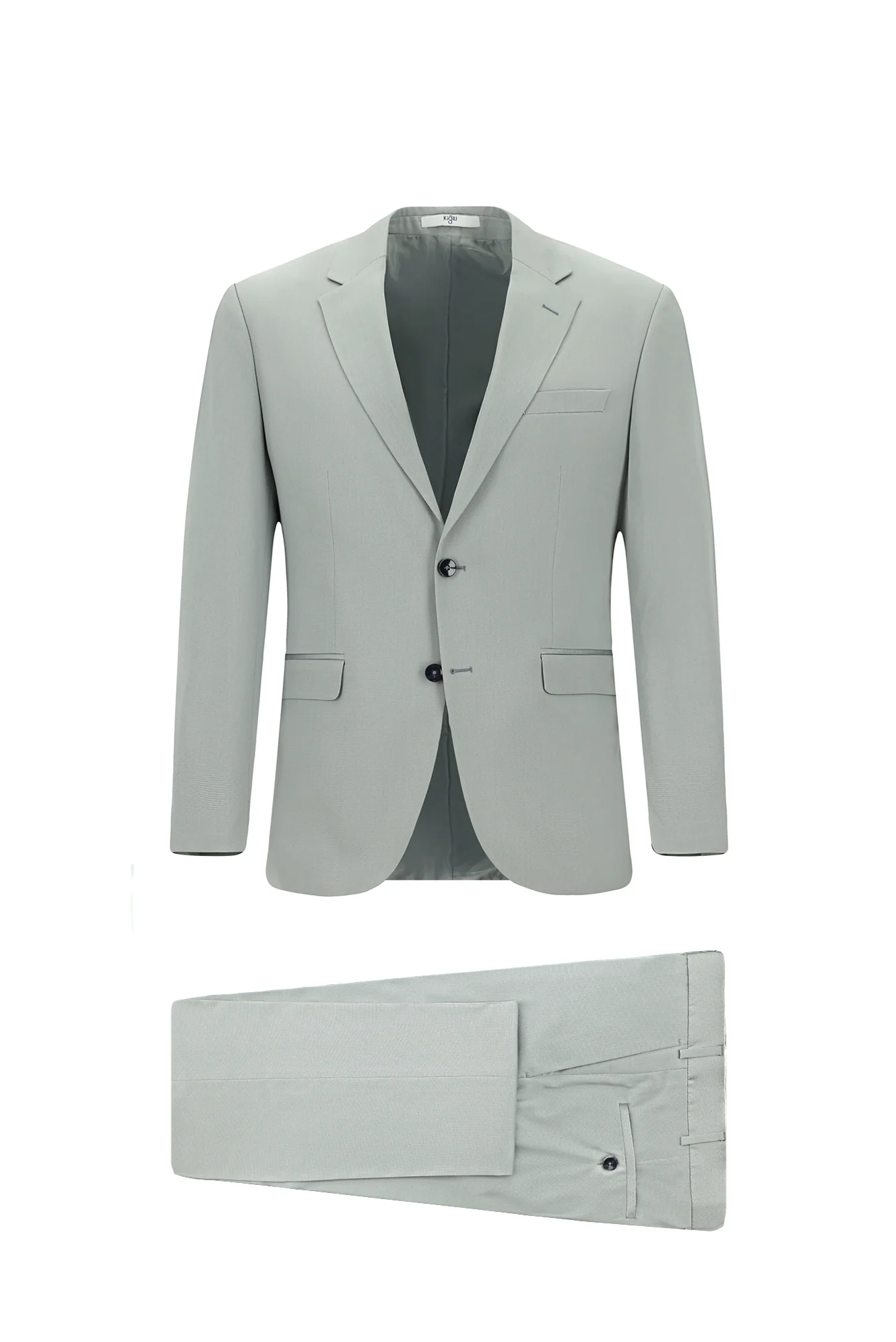 Açık Gri 7 Drop Slim Fit Dar Kesim Pamuklu Lyocell Takım Elbise