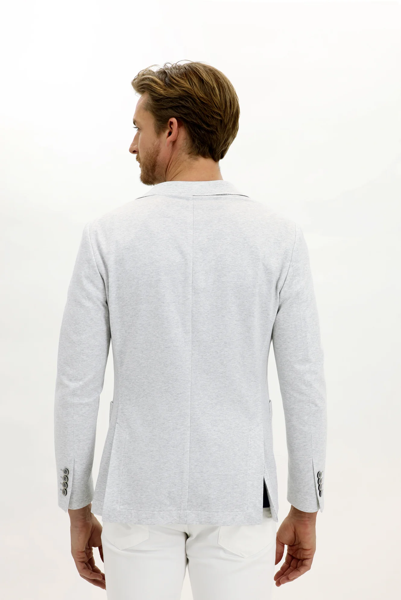 Açık Gri 7 Drop Slim Fit Dar Kesim Spor Pamuk Ceket - Image 4