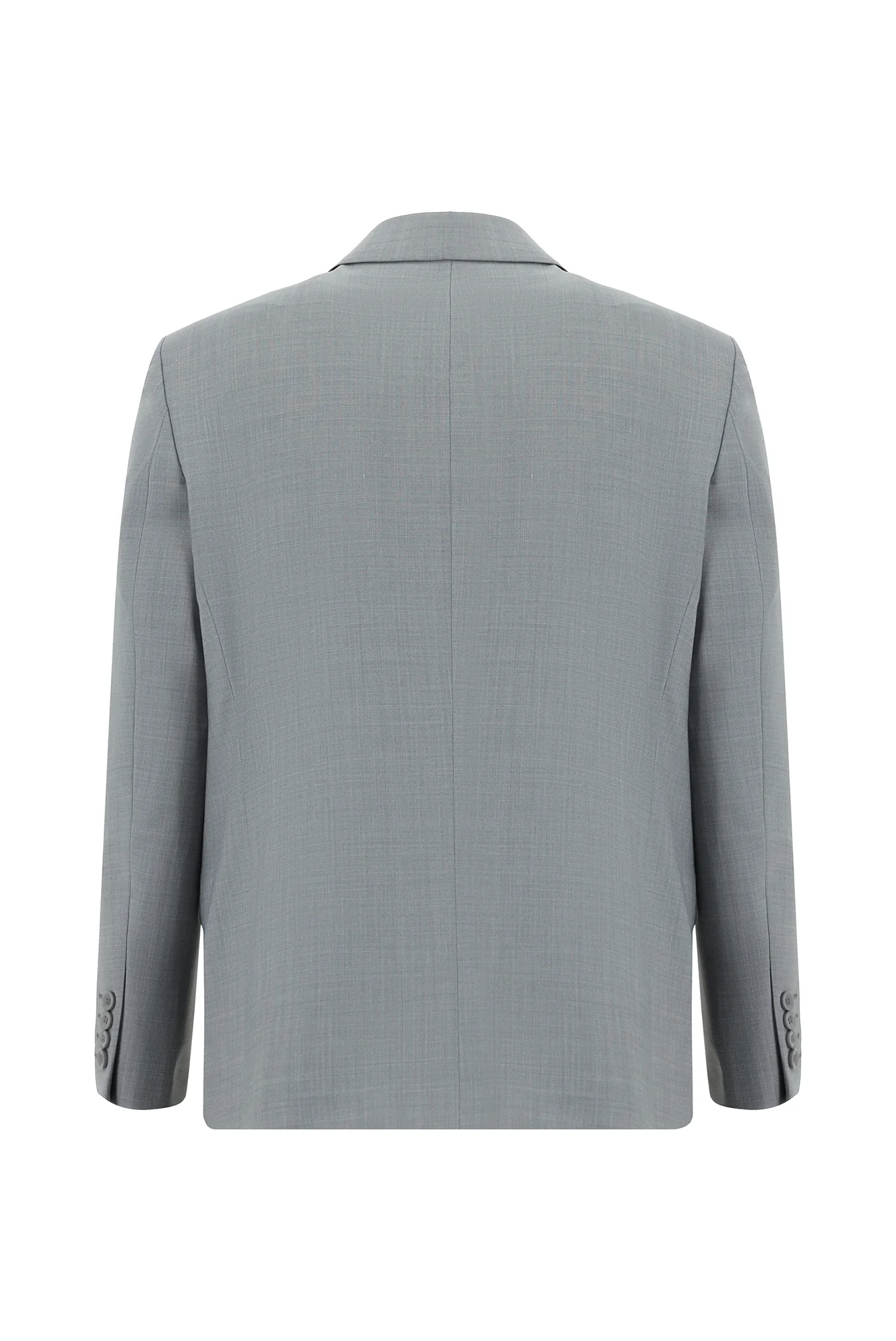 Açık Gri 7 Drop Slim Fit Dar Kesim Yünlü Takım Elbise - Image 3