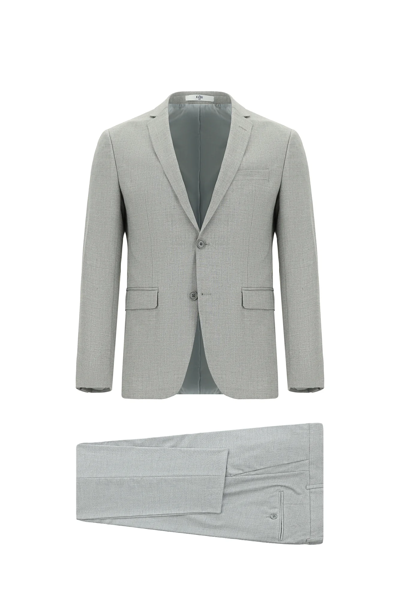 Açık Gri 7 Drop Super Slim Fit Eksra Dar Kesim Takım Elbise