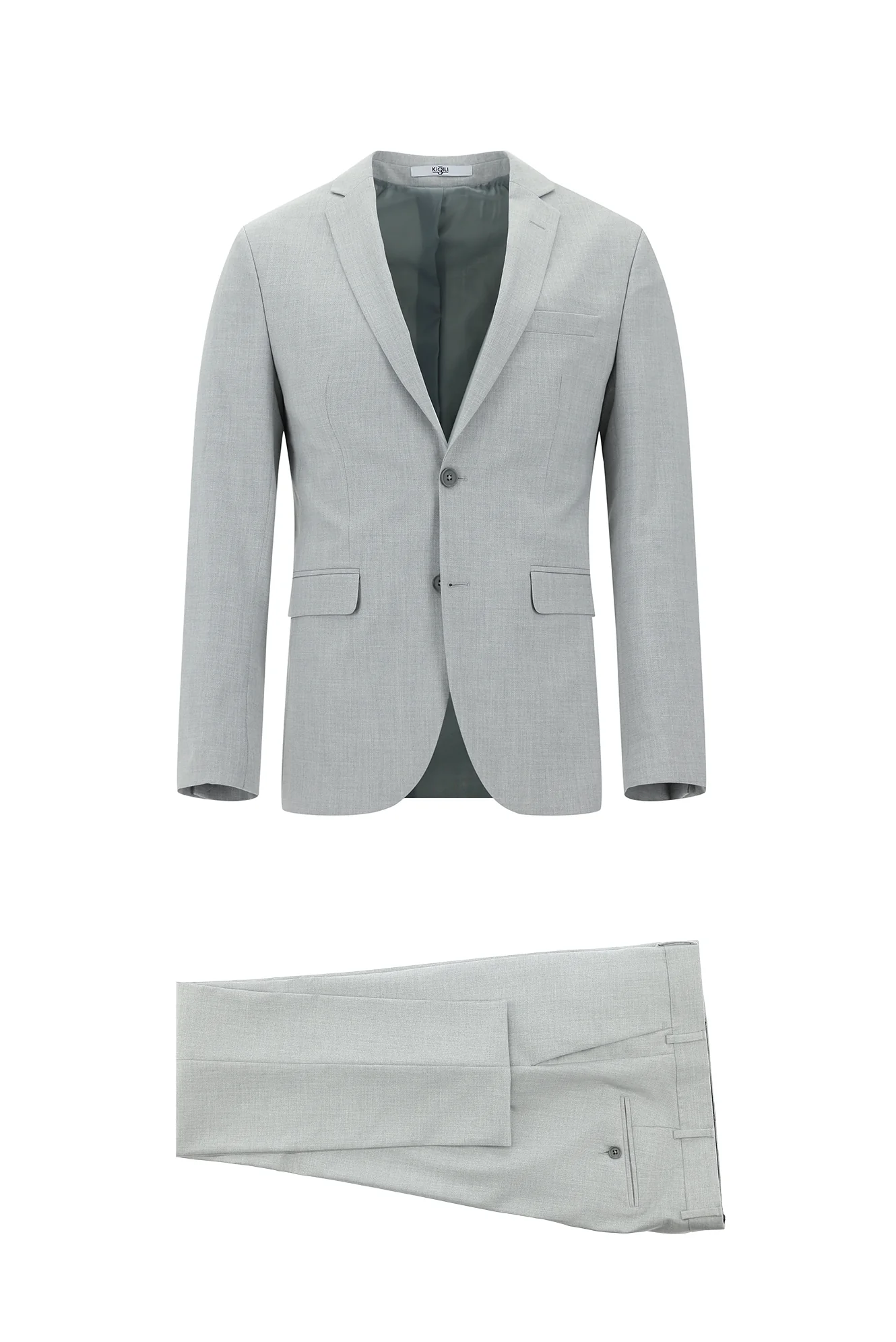 Açık Gri 7 Drop Super Slim Fit Eksra Dar Kesim Fit Takım Elbise