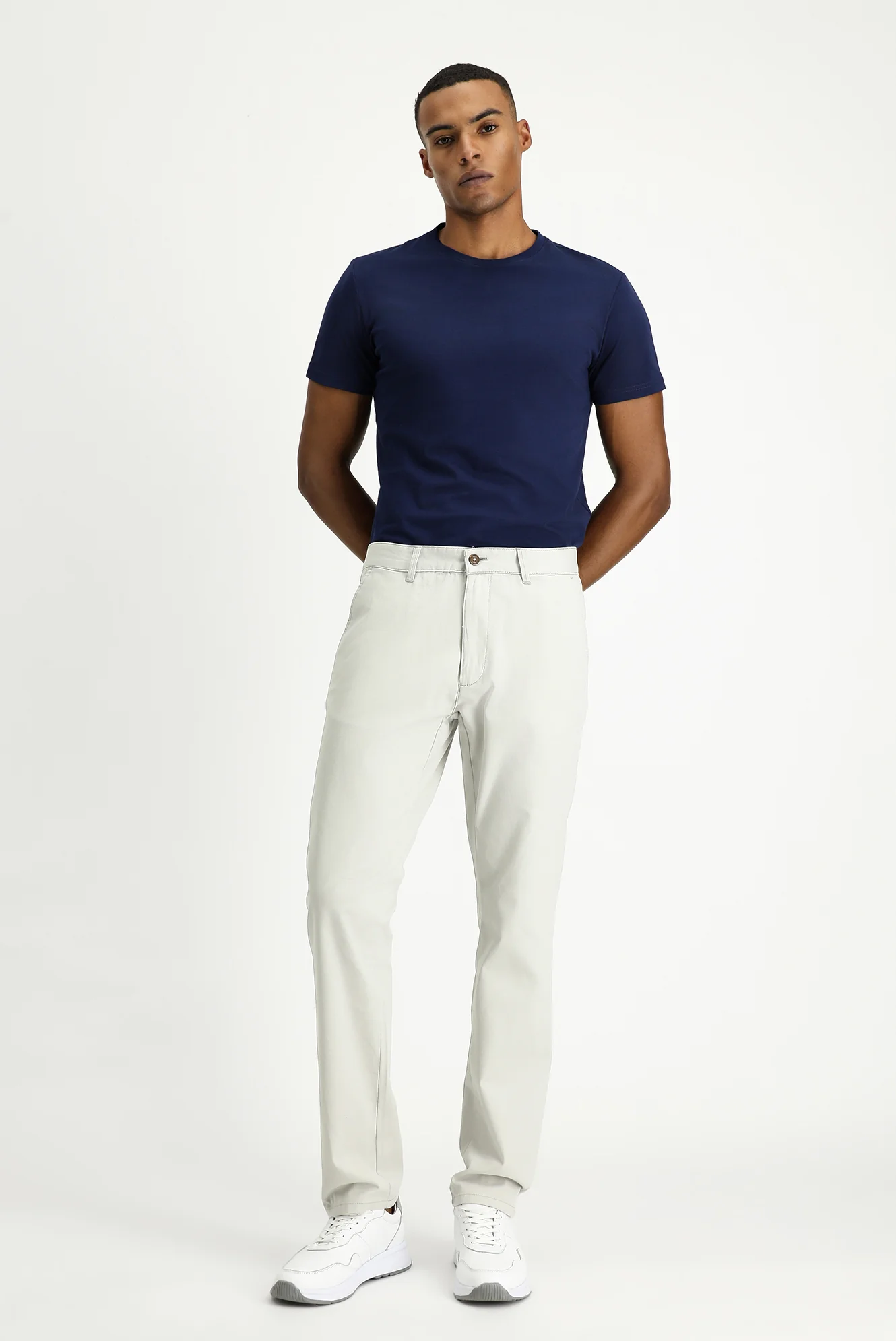 Açık Gri Super Slim Fit Eksra Dar Kesim Likralı Kanvas / Chino Pantolon