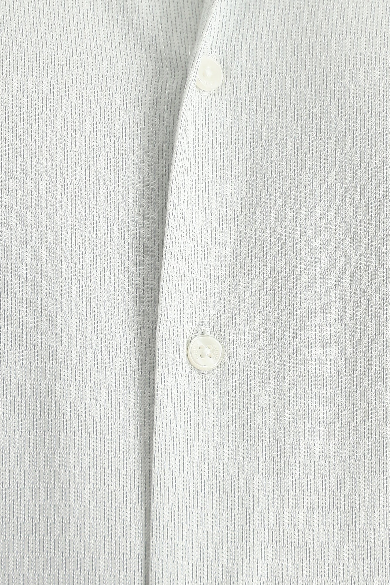 Açık Gri Uzun Kol Slim Fit Dar Kesim Desenli Pamuklu Kolay Ütülenebilir Düğmeli Yaka Gömlek - Image 5