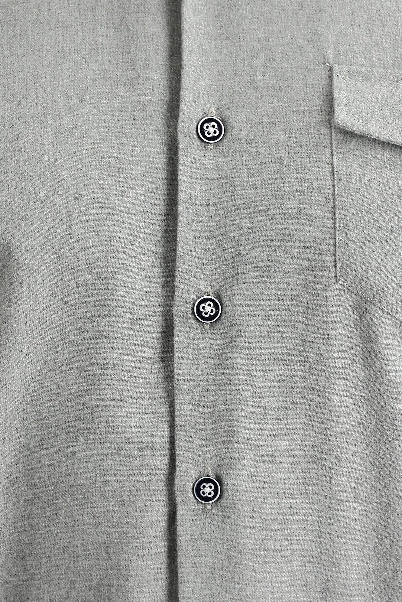 Açık Gri Uzun Kol Slim Fit Dar Kesim Oduncu Spor Pamuklu Kolay Ütülenebilir Gömlek - Image 4