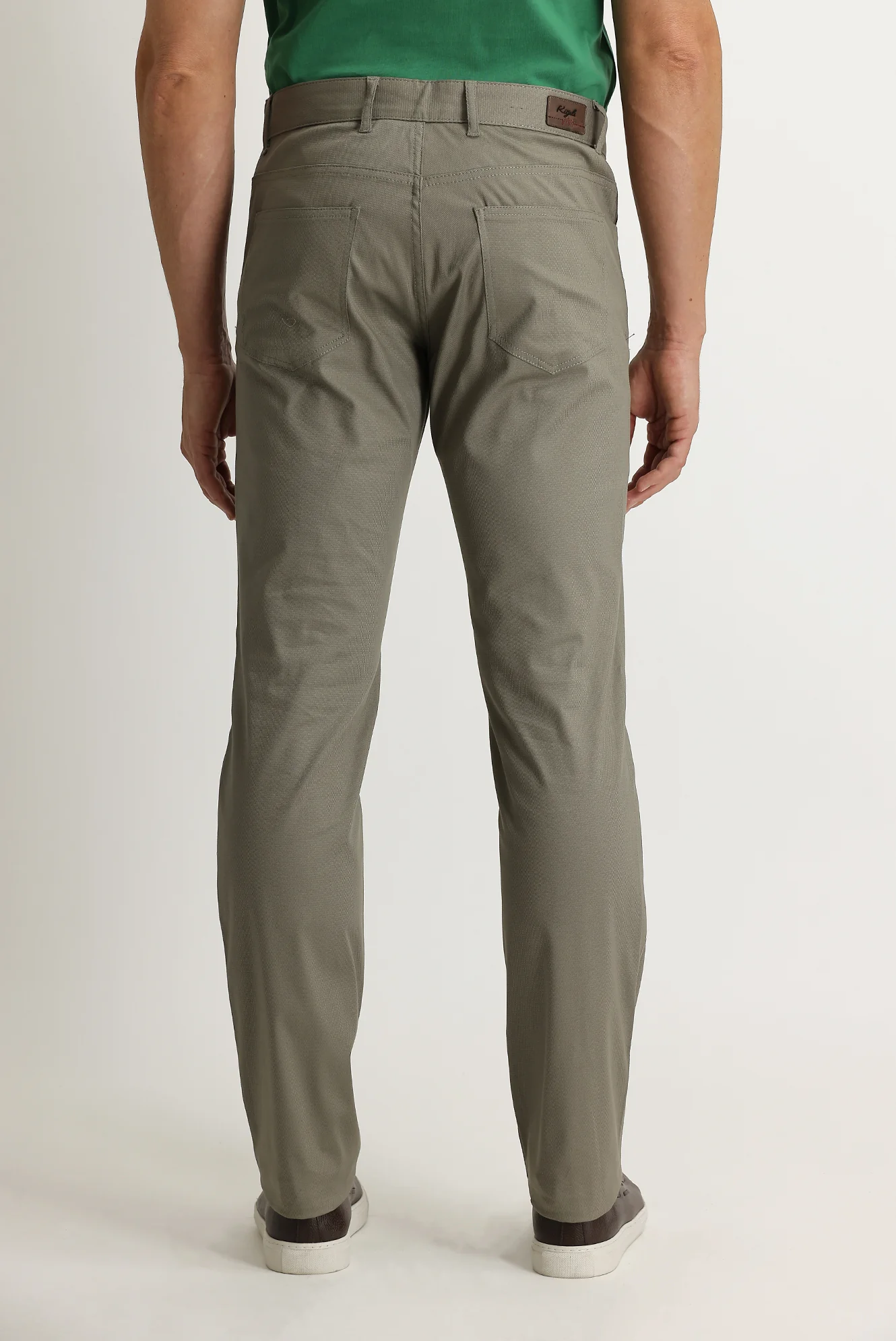 Açık Haki Slim Fit Dar Kesim Desenli Likralı Kanvas / Chino Pantolon - Image 4