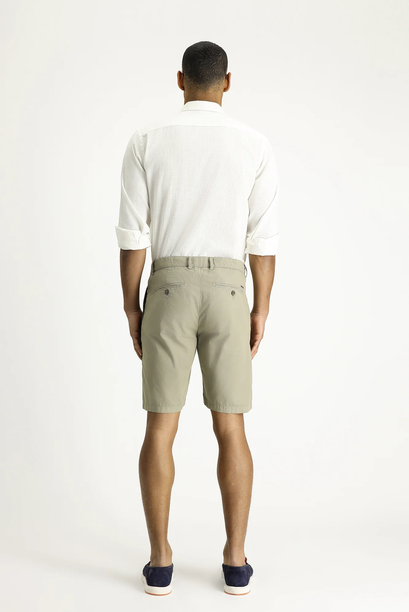 Açık Haki Regular Fit Standart Kesim Pamuklu Bermuda Şort - Image 3