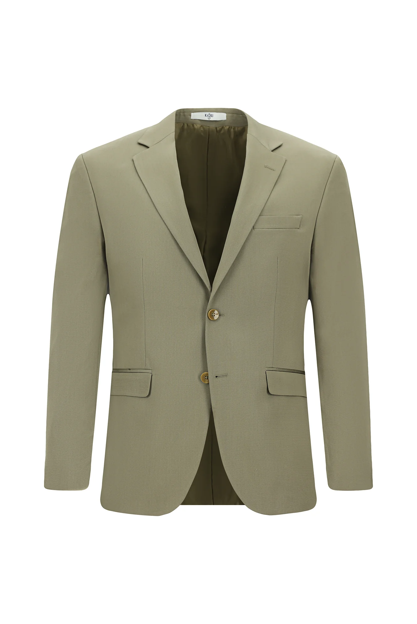 Açık Haki 4 Drop Relaxed Fit Rahat Kesim Pamuklu Lyocell Takım Elbise - Image 2