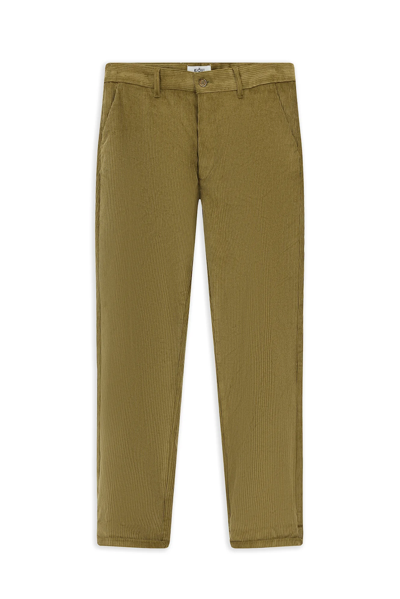 Açık Haki Relaxed Fit Rahat Kesim Likralı Kadife Pantolon - Image 7