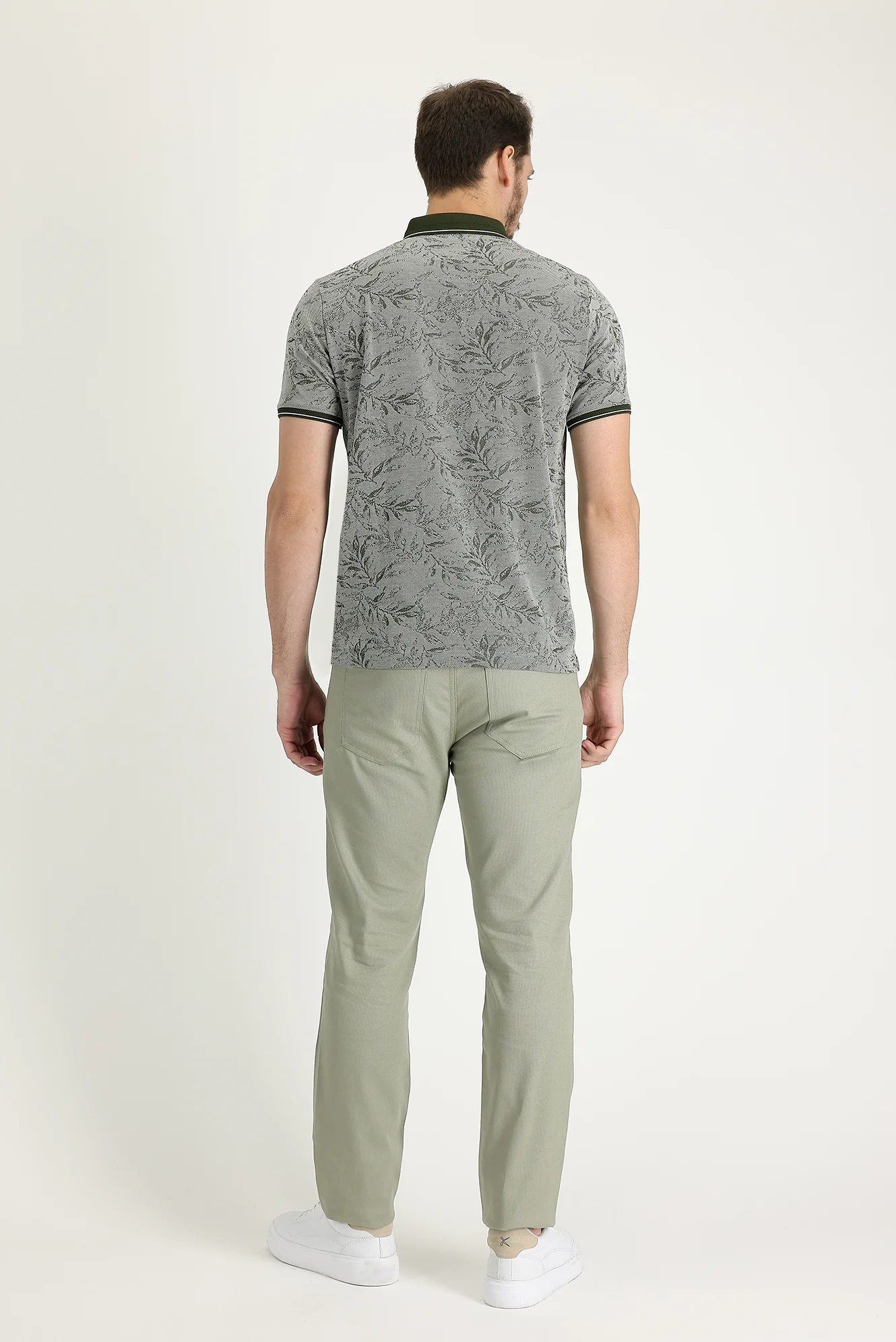 Açık Haki Regular Fit Standart Kesim Likralı Kanvas / Chino Pantolon - Image 3