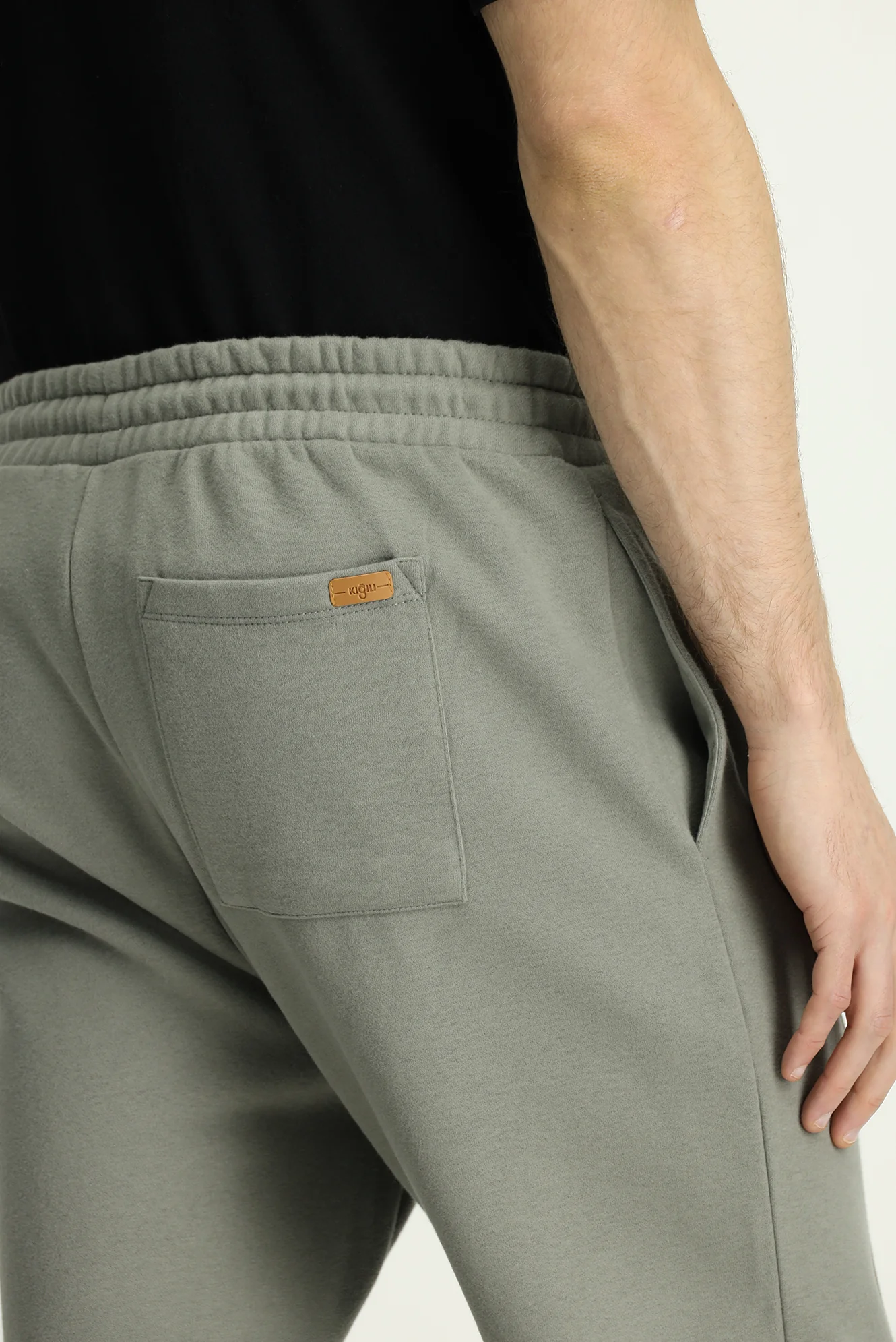 Açık Haki Beli Lastikli İpli Cepli Pamuklu Sweatpant / Eşofman Altı - Image 6