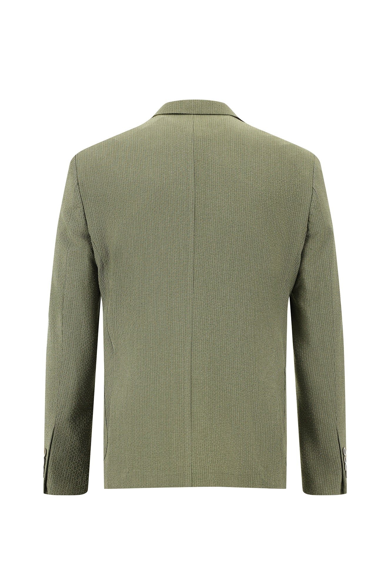 Açık Haki 7 Drop Slim Fit Dar Kesim Çizgili Beli Lastikli İpli Takım Elbise - Image 3