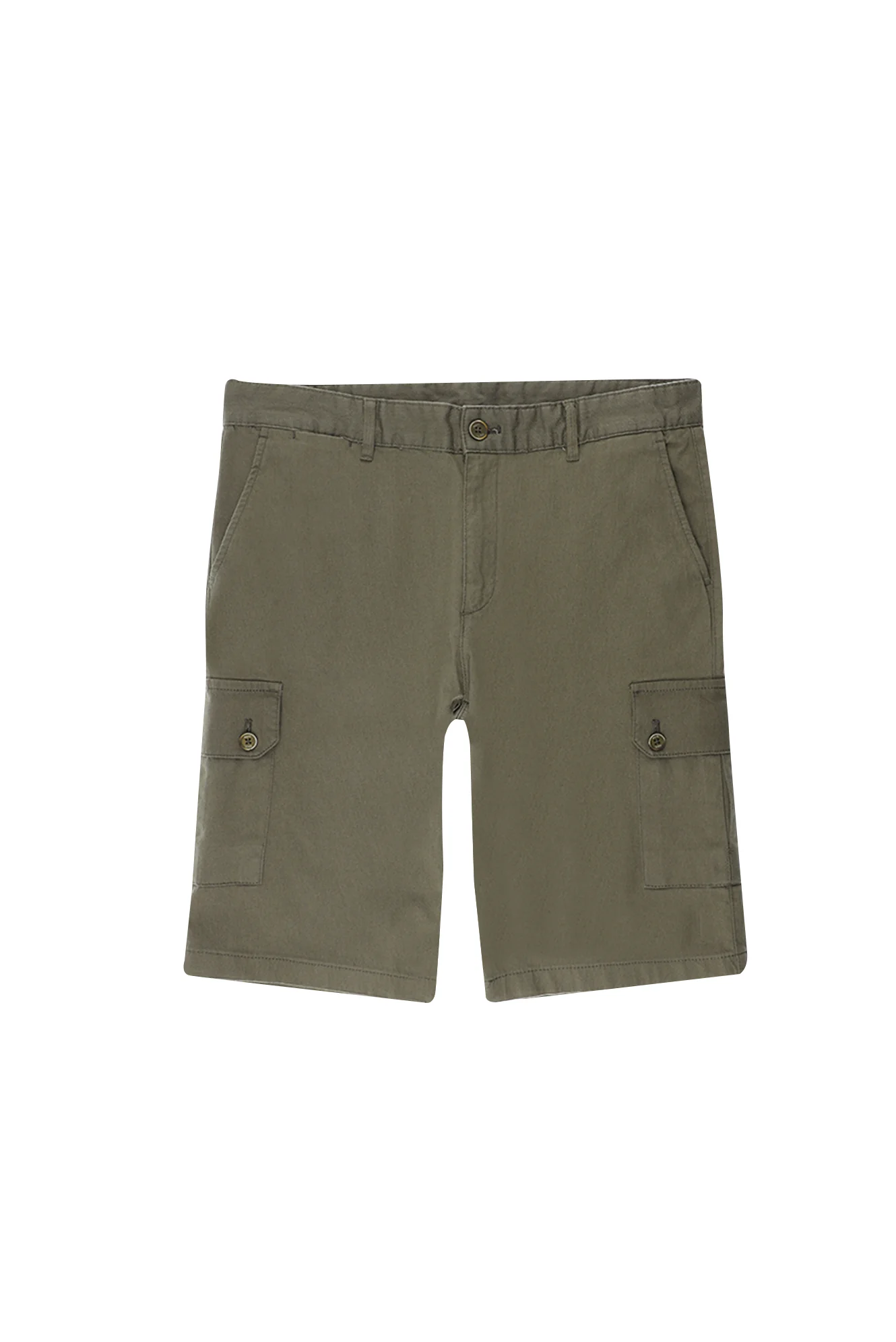 Açık Haki Relaxed Fit Rahat Kesim Pamuklu Bermuda Şort