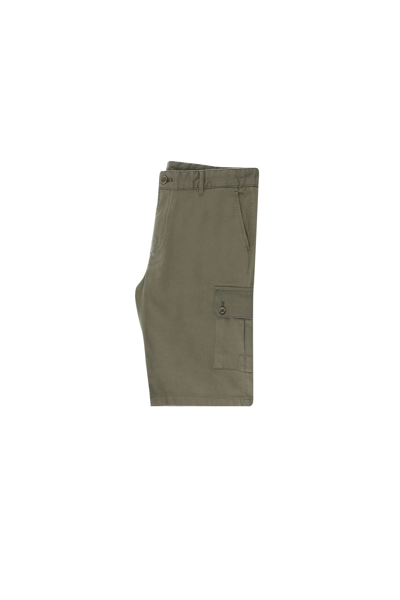 Açık Haki Relaxed Fit Rahat Kesim Pamuklu Bermuda Şort - Image 2