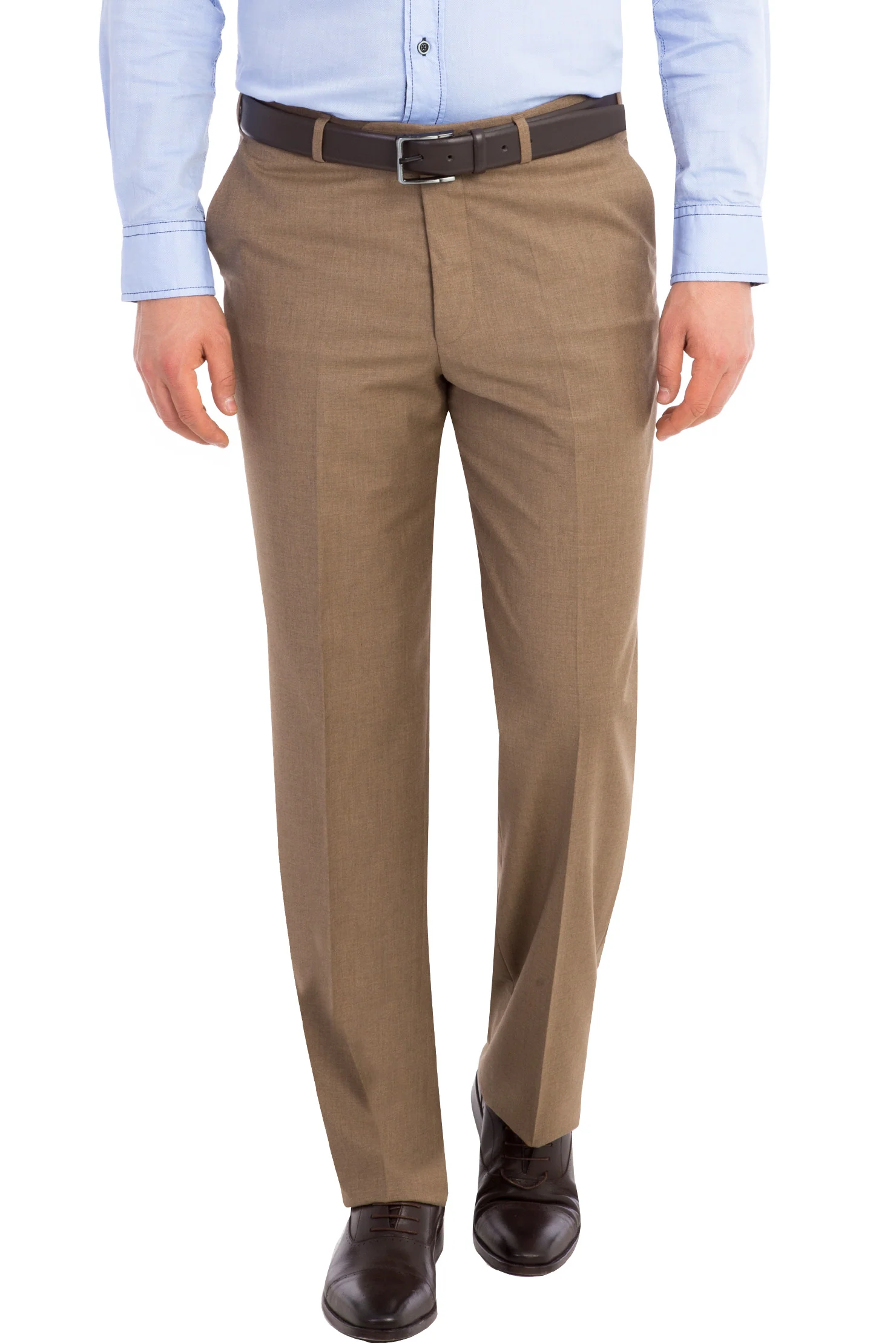 Açık Kahve - Camel 6 Drop Regular Fit Standart Kesim Klasik Kumaş Pantolon