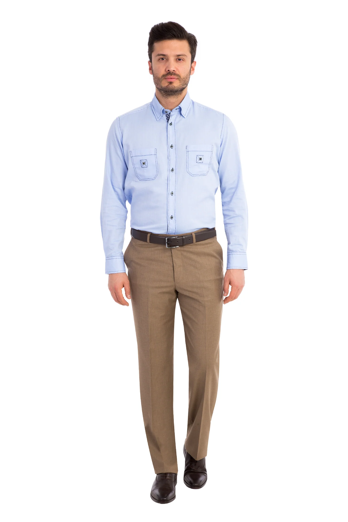 Açık Kahve - Camel 6 Drop Regular Fit Standart Kesim Klasik Kumaş Pantolon - Image 4