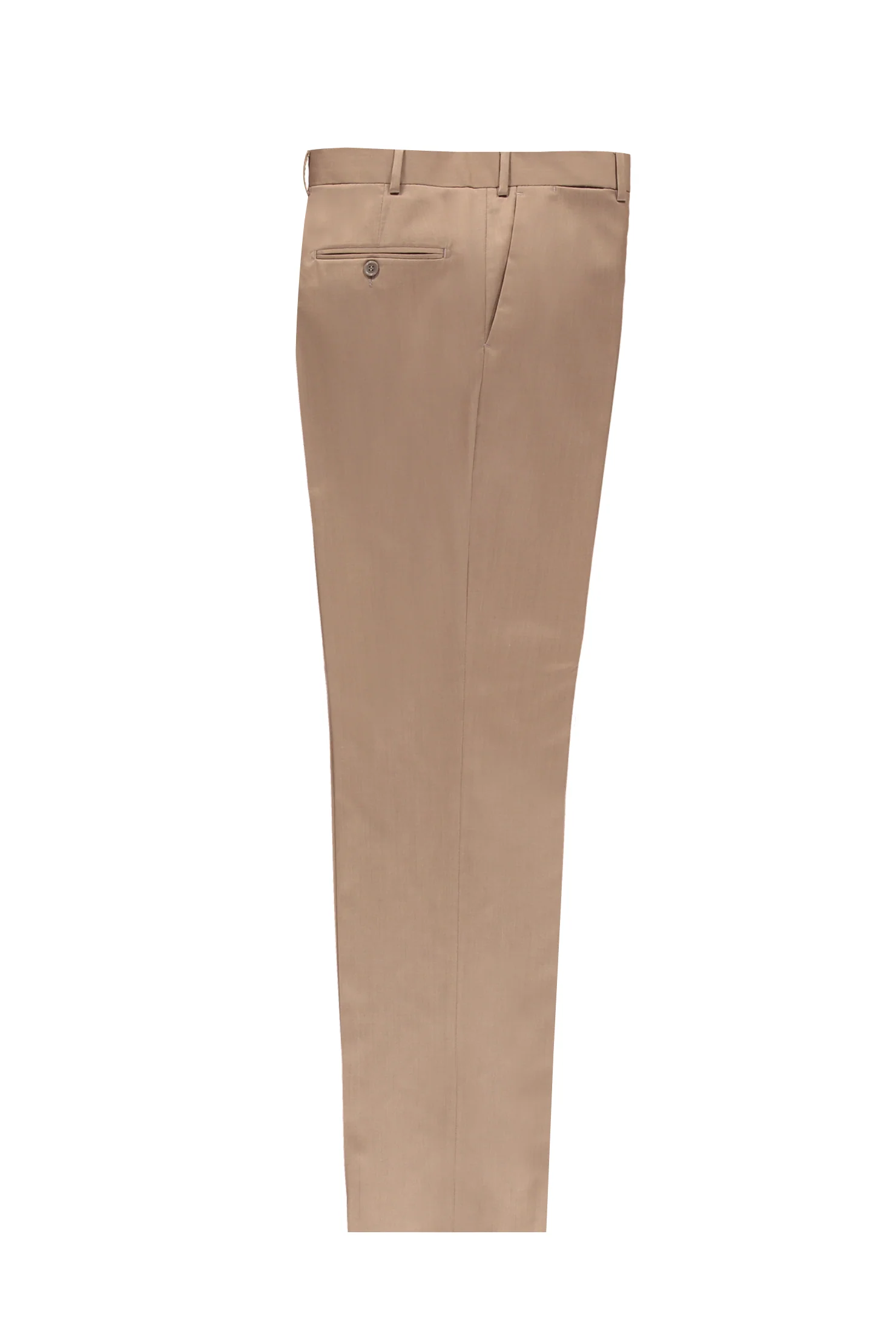 Açık Kahve - Camel 4 Drop Relaxed Fit Rahat Kesim Yünlü Klasik Kumaş Pantolon