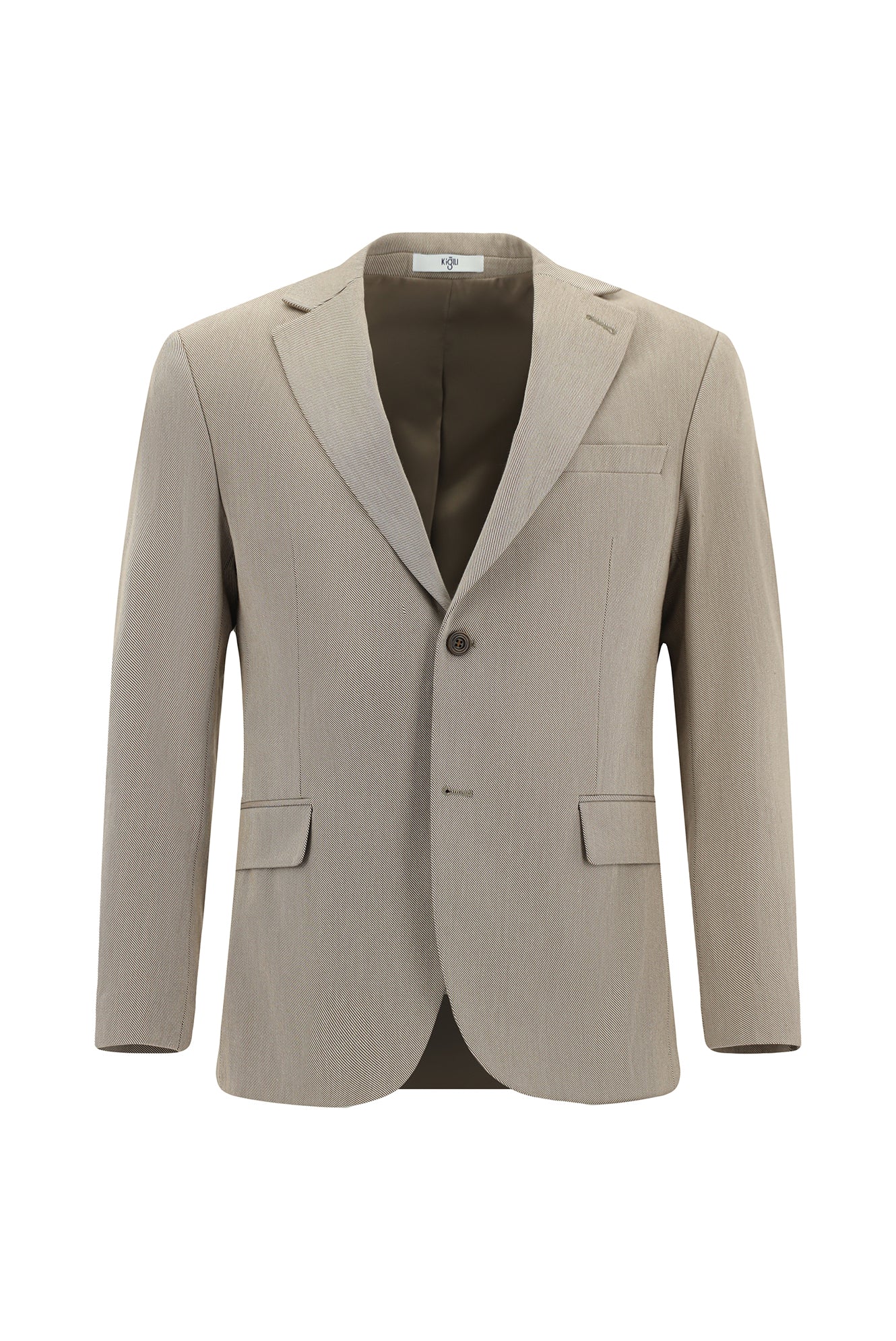 Açık Kahve 6 Drop Regular Fit Standart Kesim Klasik Desenli Ceket - Image 8