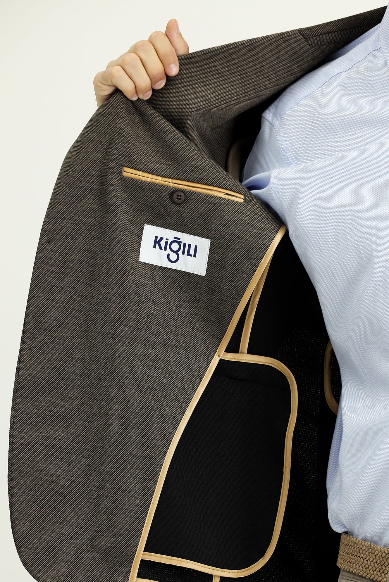 Açık Kahve 6 Drop Regular Fit Standart Kesim Klasik Desenli Örme Ceket - Image 5