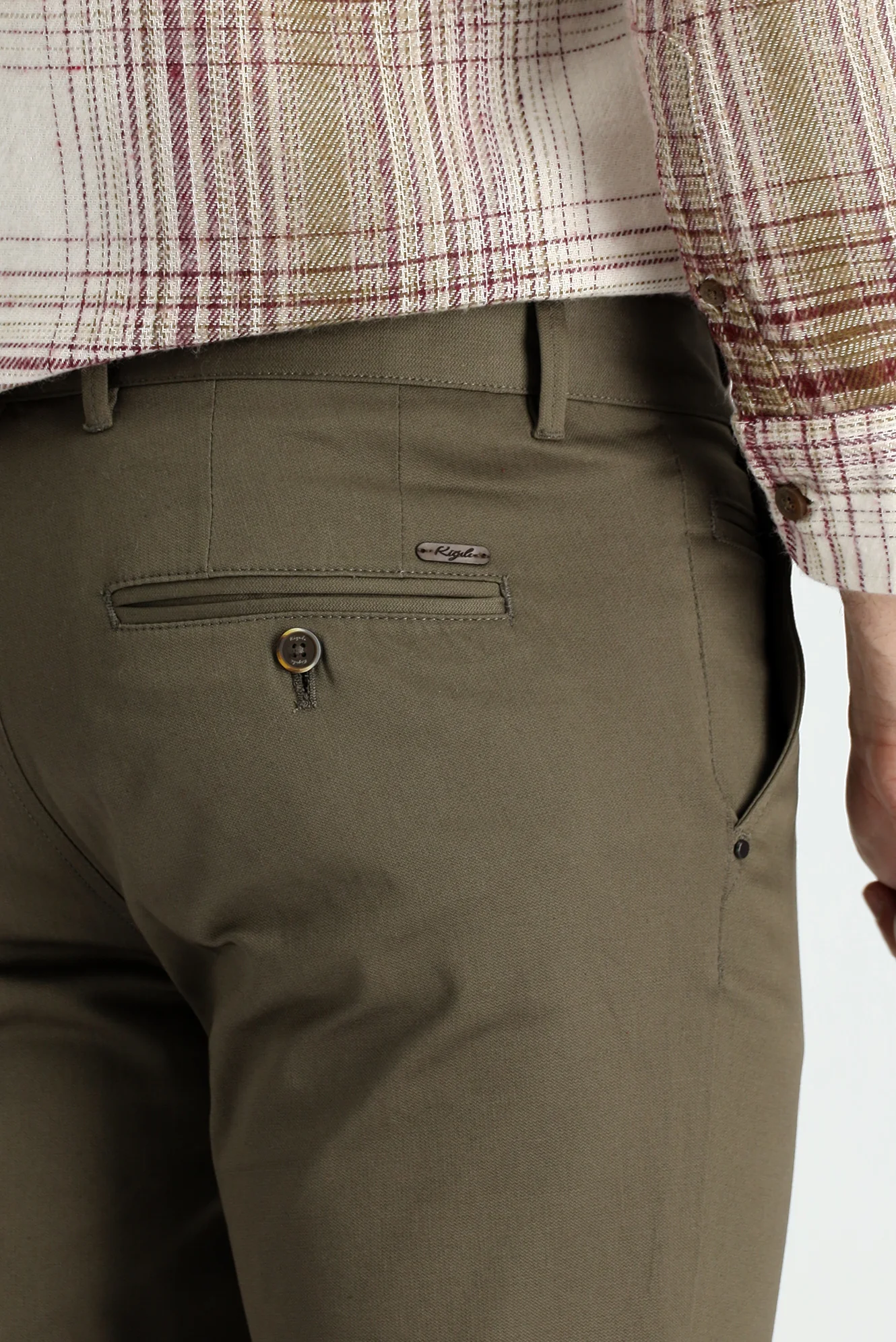 Açık Kahve Regular Fit Standart Kesim Likralı Kanvas / Chino Pantolon - Image 4