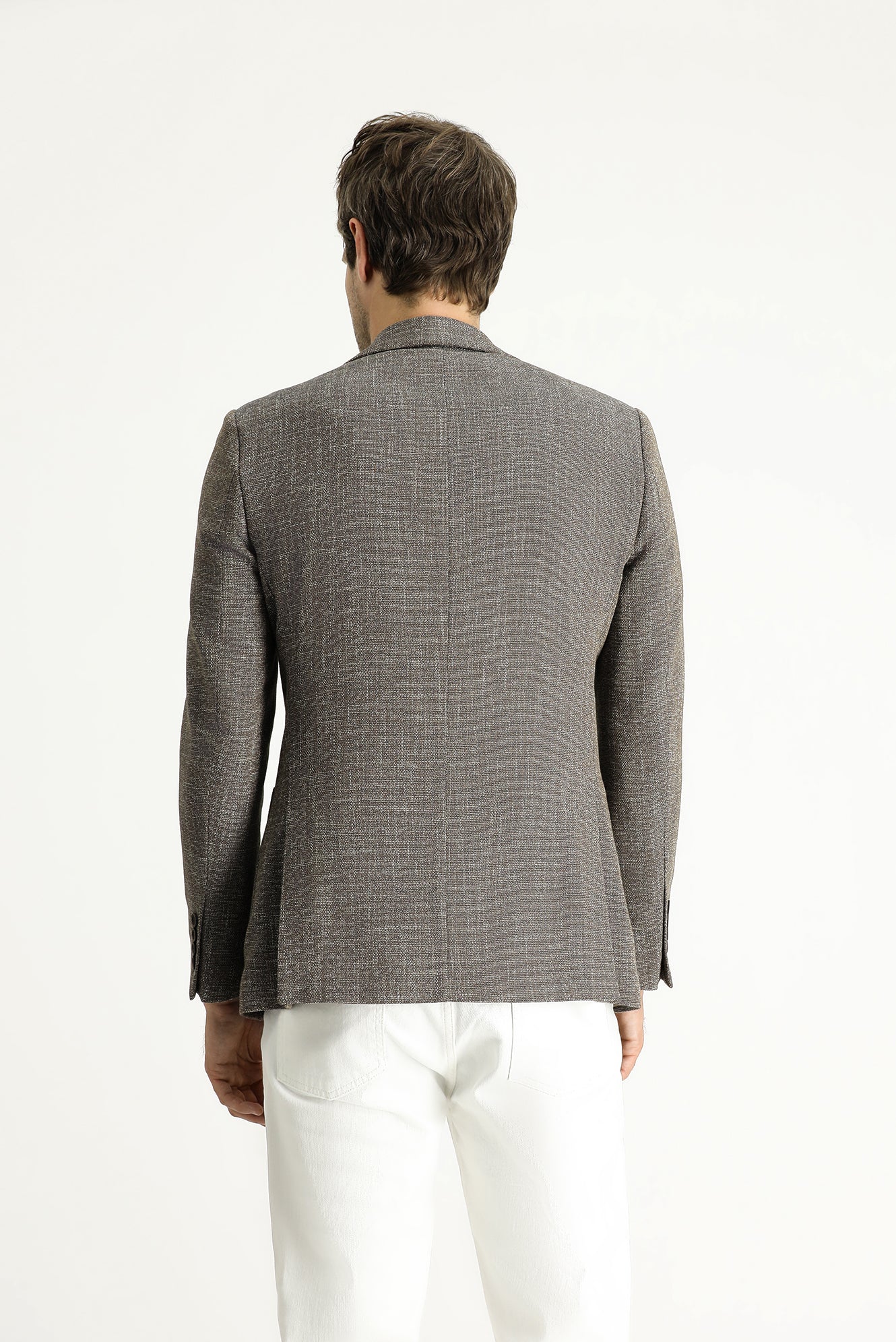 Açık Kahve 4 Drop Relaxed Fit Rahat Kesim Desenli Spor Ceket - Image 4