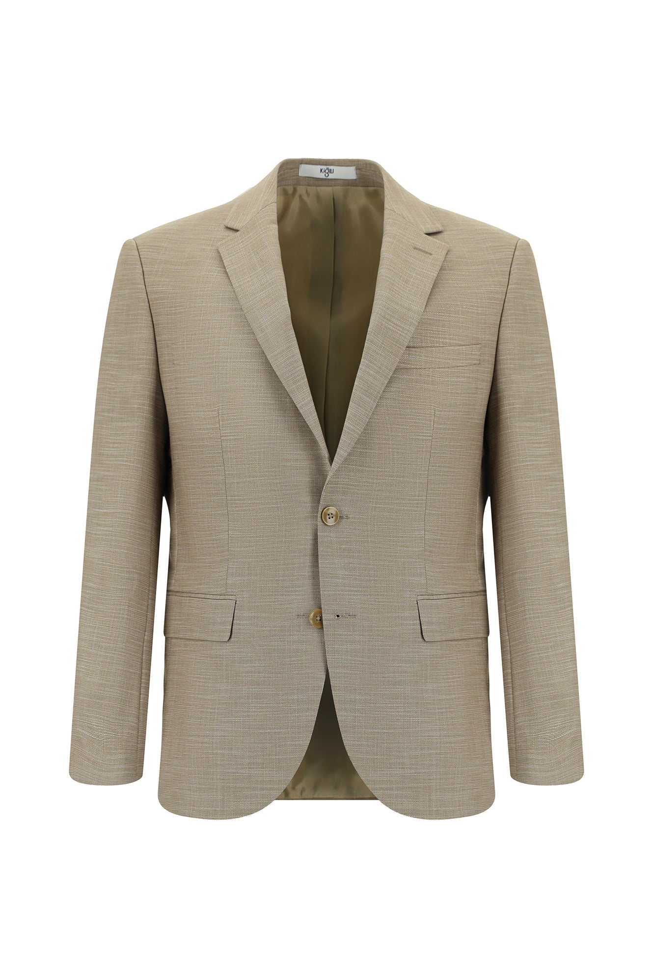 Açık Kahve  7 Drop Slim Fit Dar Kesim Desenli Takım Elbise - Image 2