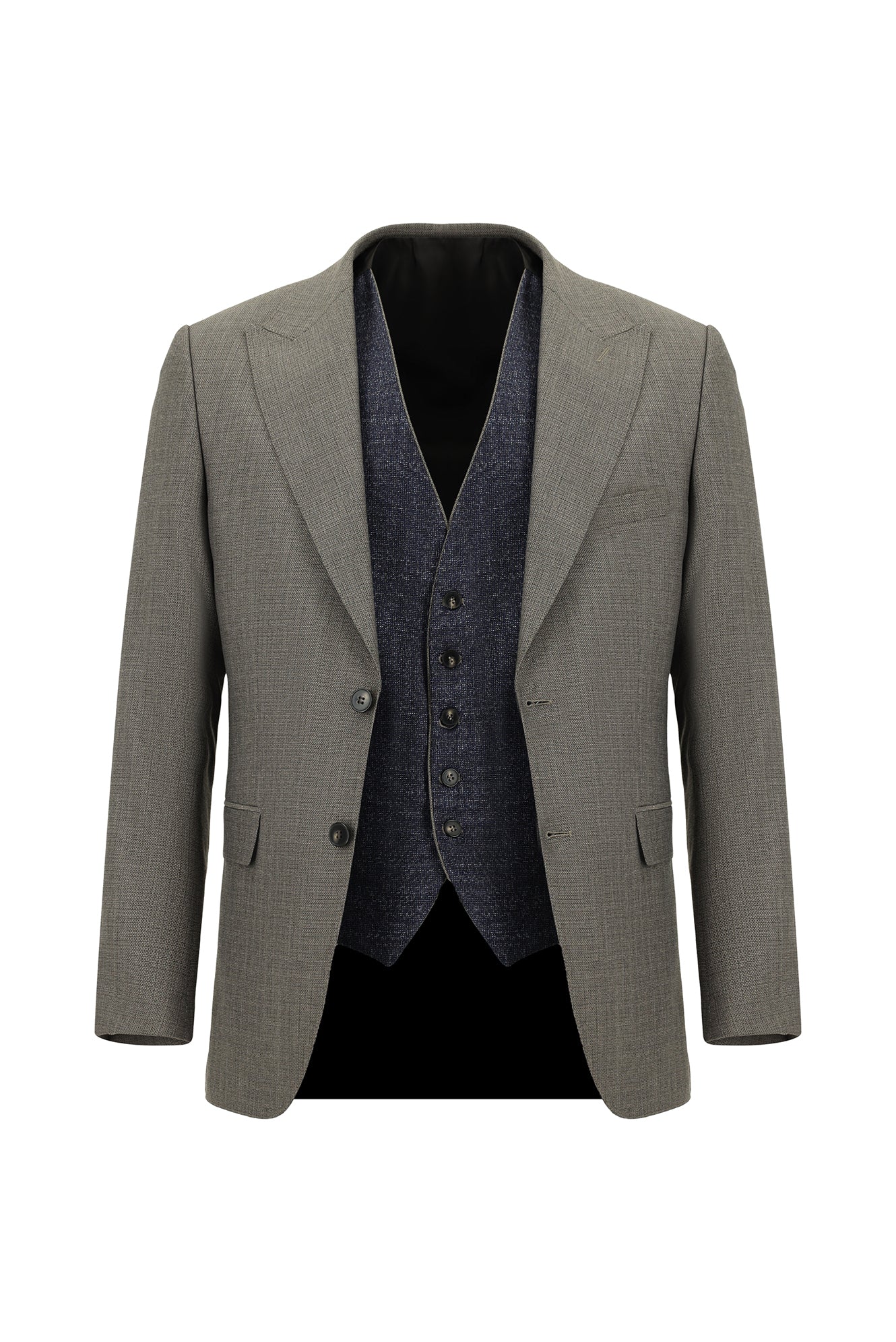 Açık Kahve  7 Drop Slim Fit Dar Kesim Kombinli Yelekli Takım Elbise - Image 6