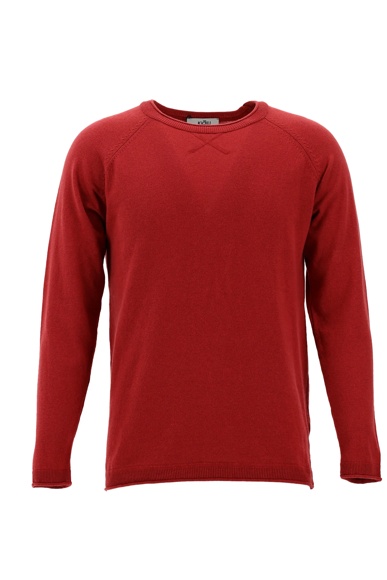 Açık Kırmızı Bisiklet Yaka Slim Fit Dar Kesim Pamuk Triko Kazak