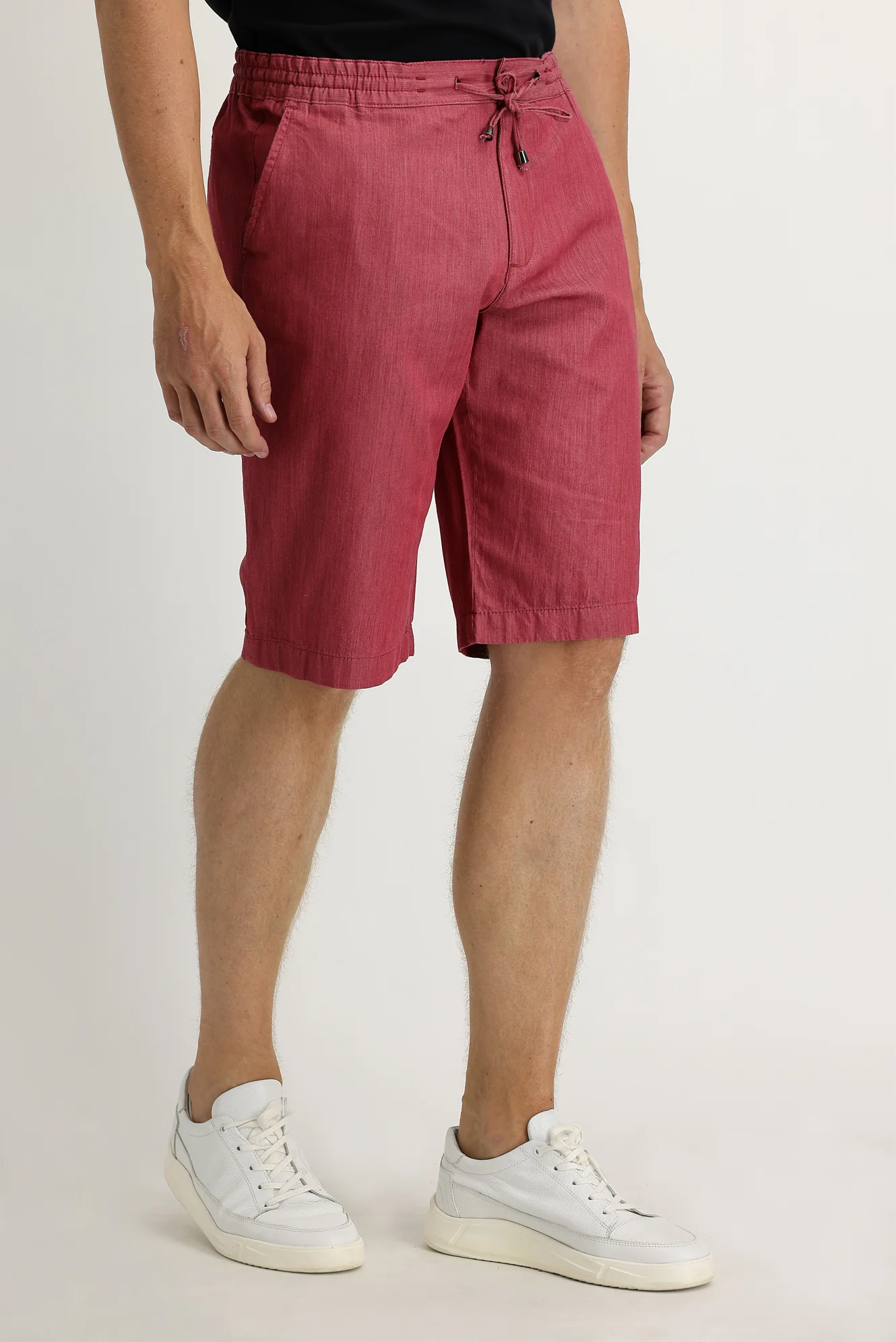 Açık Kırmızı Regular Fit Standart Kesim Pamuk Bermuda Şort - Image 2