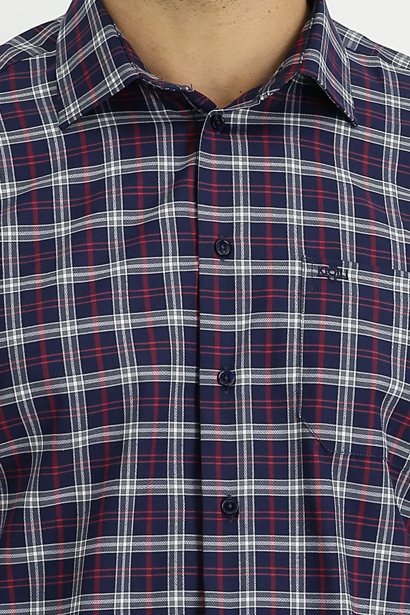 Açık Kırmızı Uzun Kol Regular Fit Ekose Gömlek - Image 3