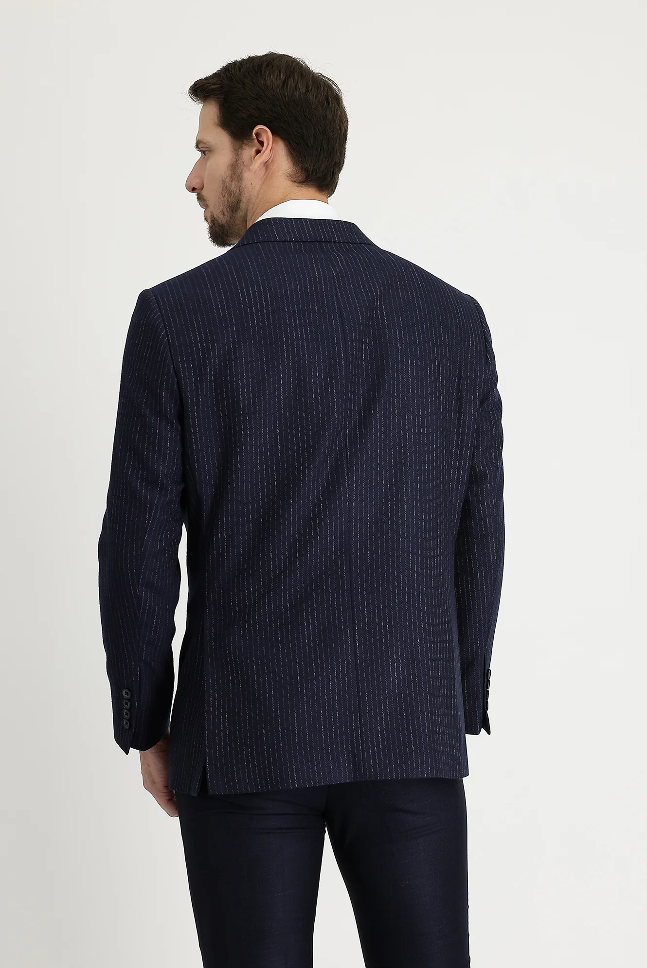Açık Lacivert 4 Drop Relaxed Fit Rahat Kesim Blazer Ceket - Image 3