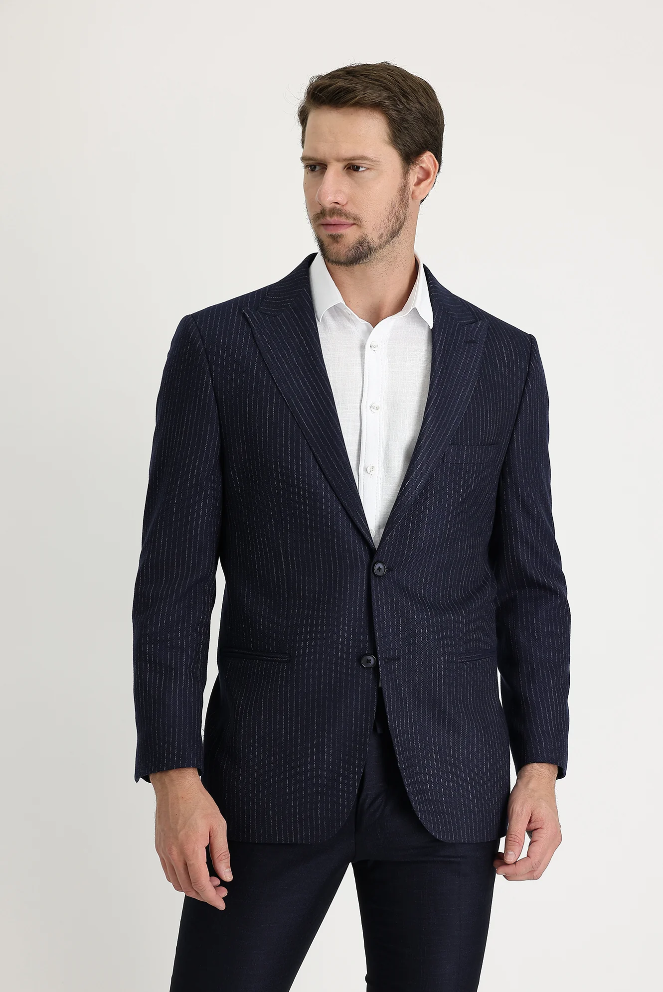 Açık Lacivert 6 Drop Regular Fit Standart Kesim Blazer Ceket - Image 2